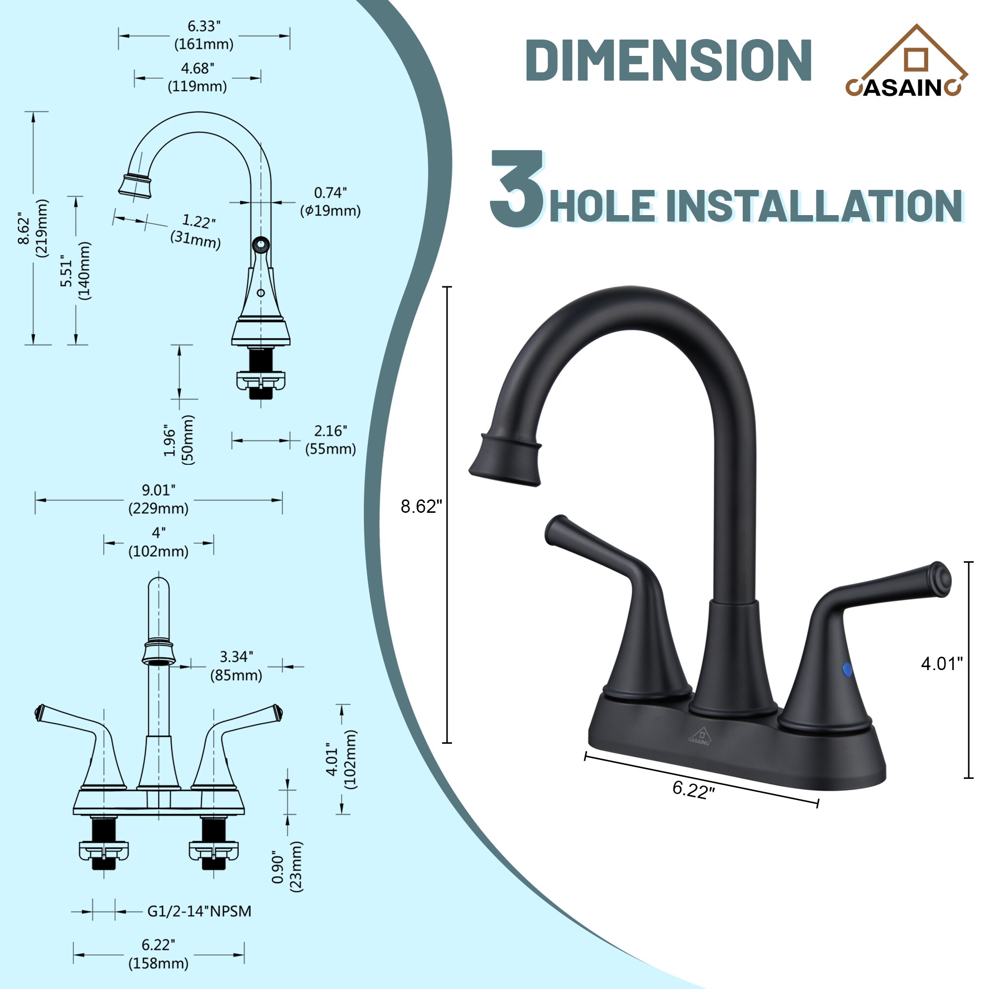 CASAINC CASA02GP0701 Lavatory-Faucets - View #10