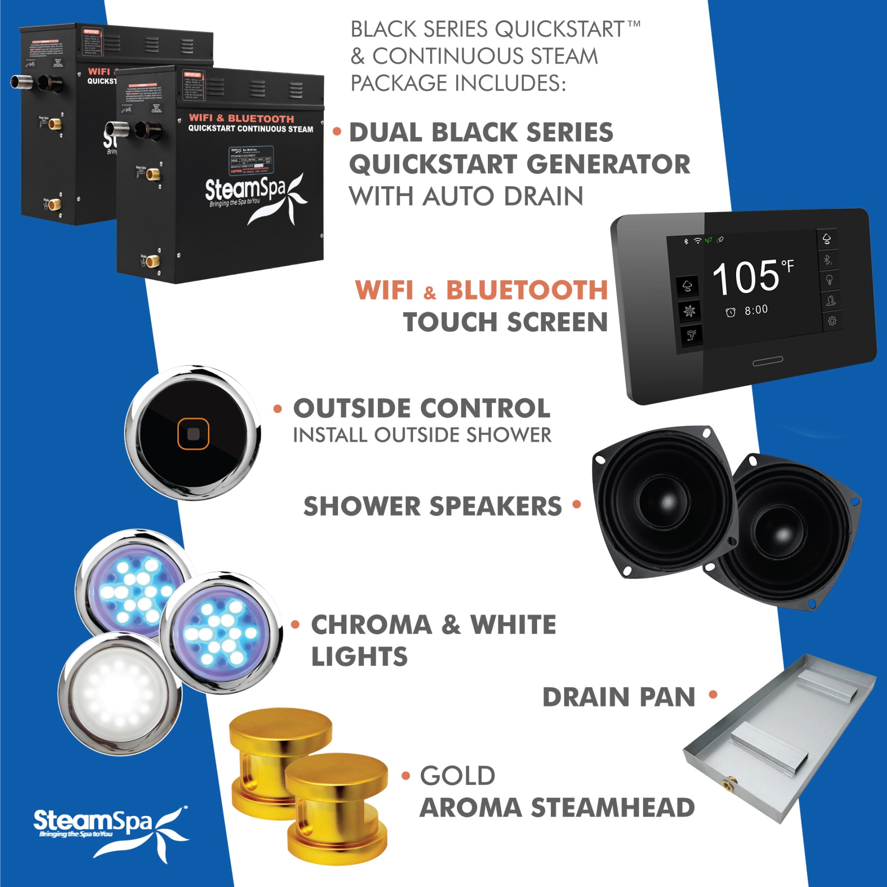 SteamSpa BKT1800GD-ADP Steam-Showers - View #11