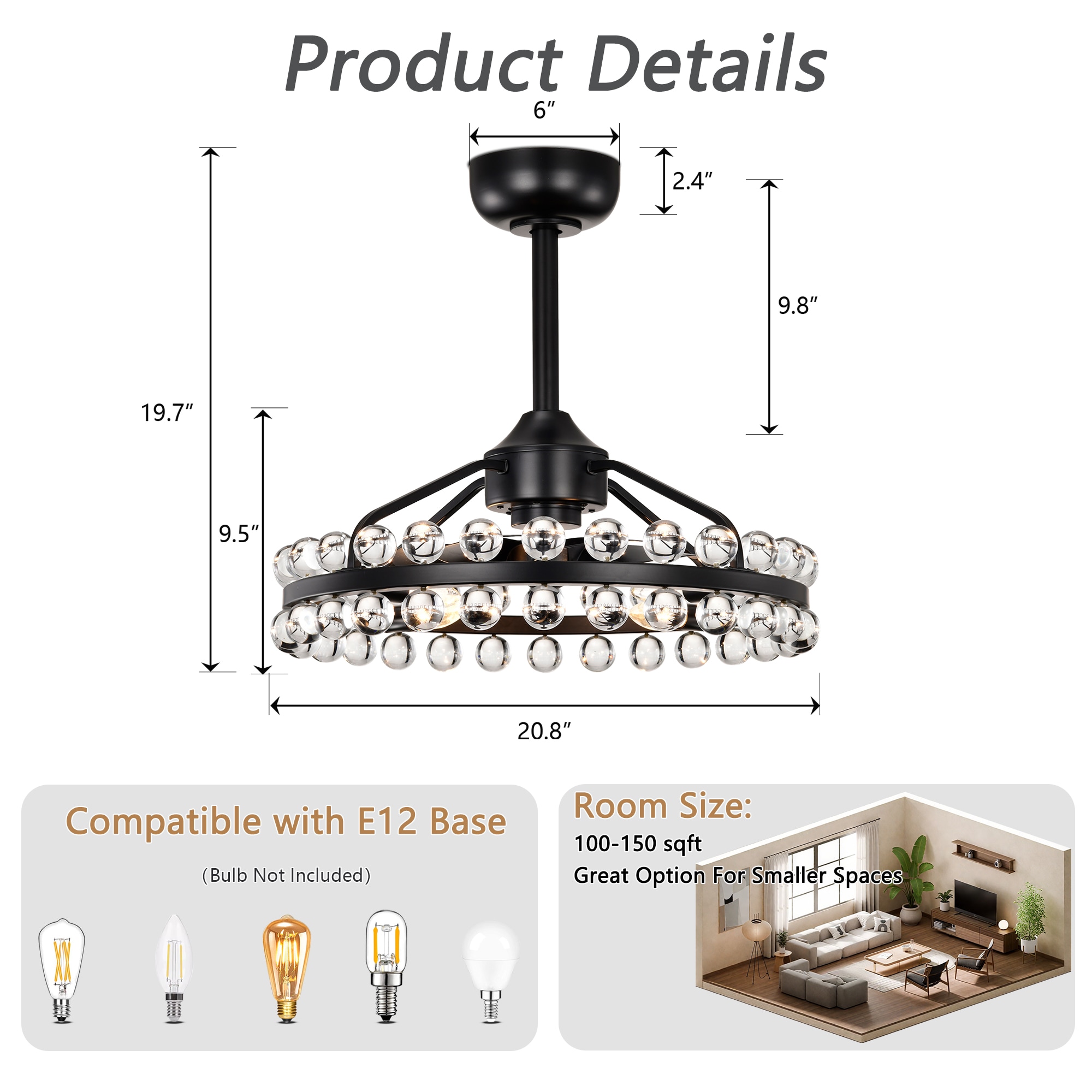 Maxax 26005-4BK Ceiling-Fans - View #3
