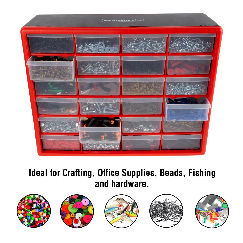 Clear Transparent Bead Accessory Storage Organizer with 20 Small Plast