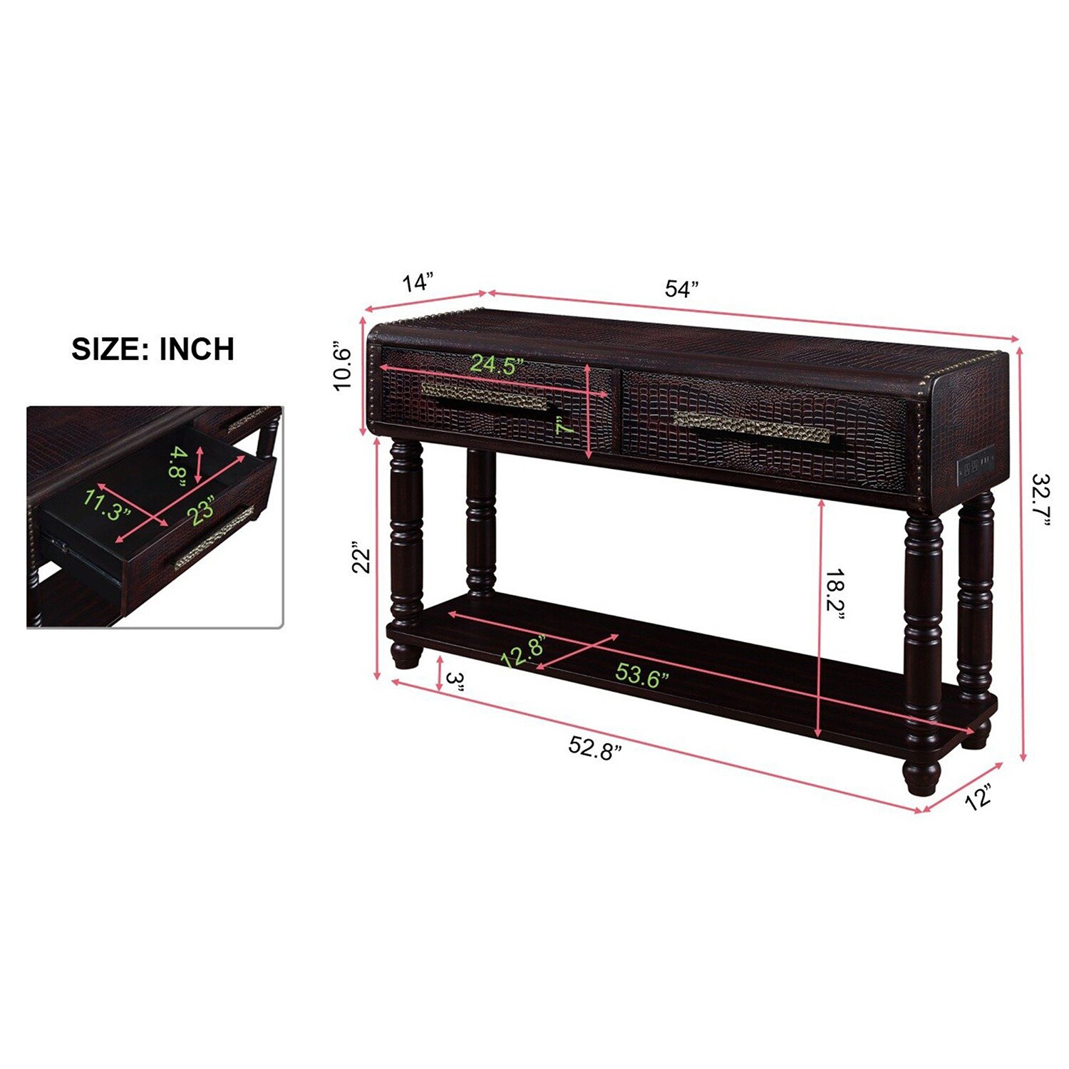 SINOFURN SYA020051TL Console-Sofa-Tables - View #3