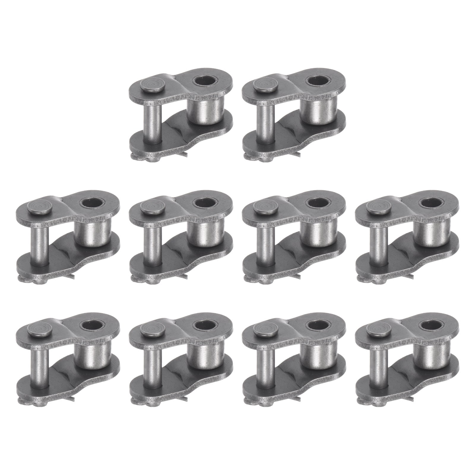 Unique Bargains 10pcs Chain Offset Half Link Roller 5/8 Inch Pitch Carbon Steel Standard Chain End Connector Split Links for 10A Chain #S26042400UX5590
