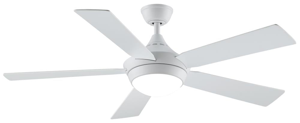 Fanimation FP8062MW Celano V2 52-in Matte White Ceiling Fan with Light Kit and Remote (5-Blade)