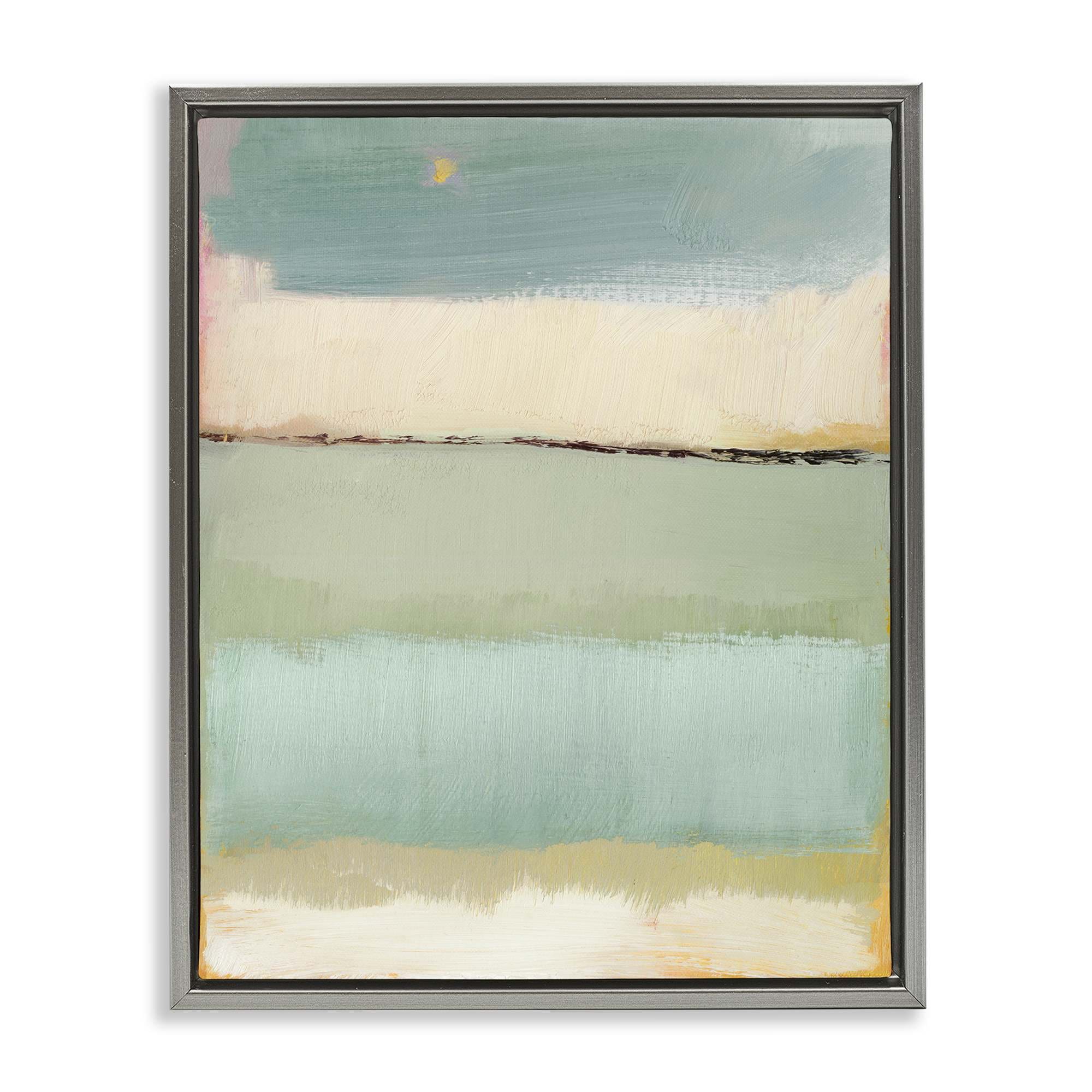 Stupell Industries CA-276-FFL-24X30 Abstract Aqua Gradients Gray Floating Frame Canvas Art 25 x 31