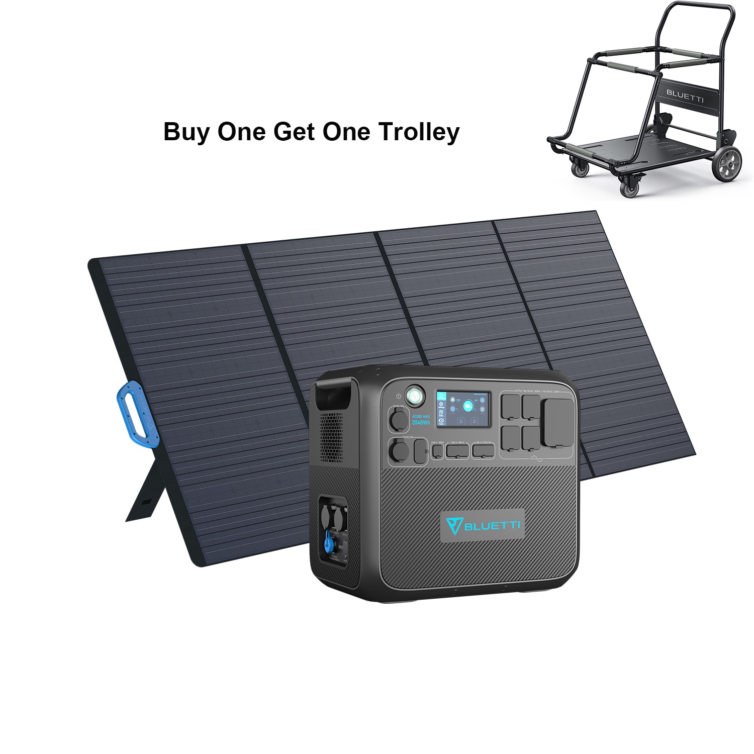 BLUETTI 2048Wh 2200-Watts Portable Power Station (1 Solar Panel ...