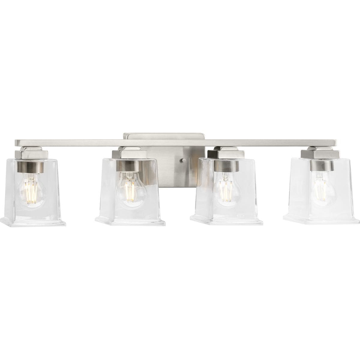 Progress Lighting P300380-009 Gilmour 27.87-in 4 -Light Brushed Nickel Craftsman Vanity light