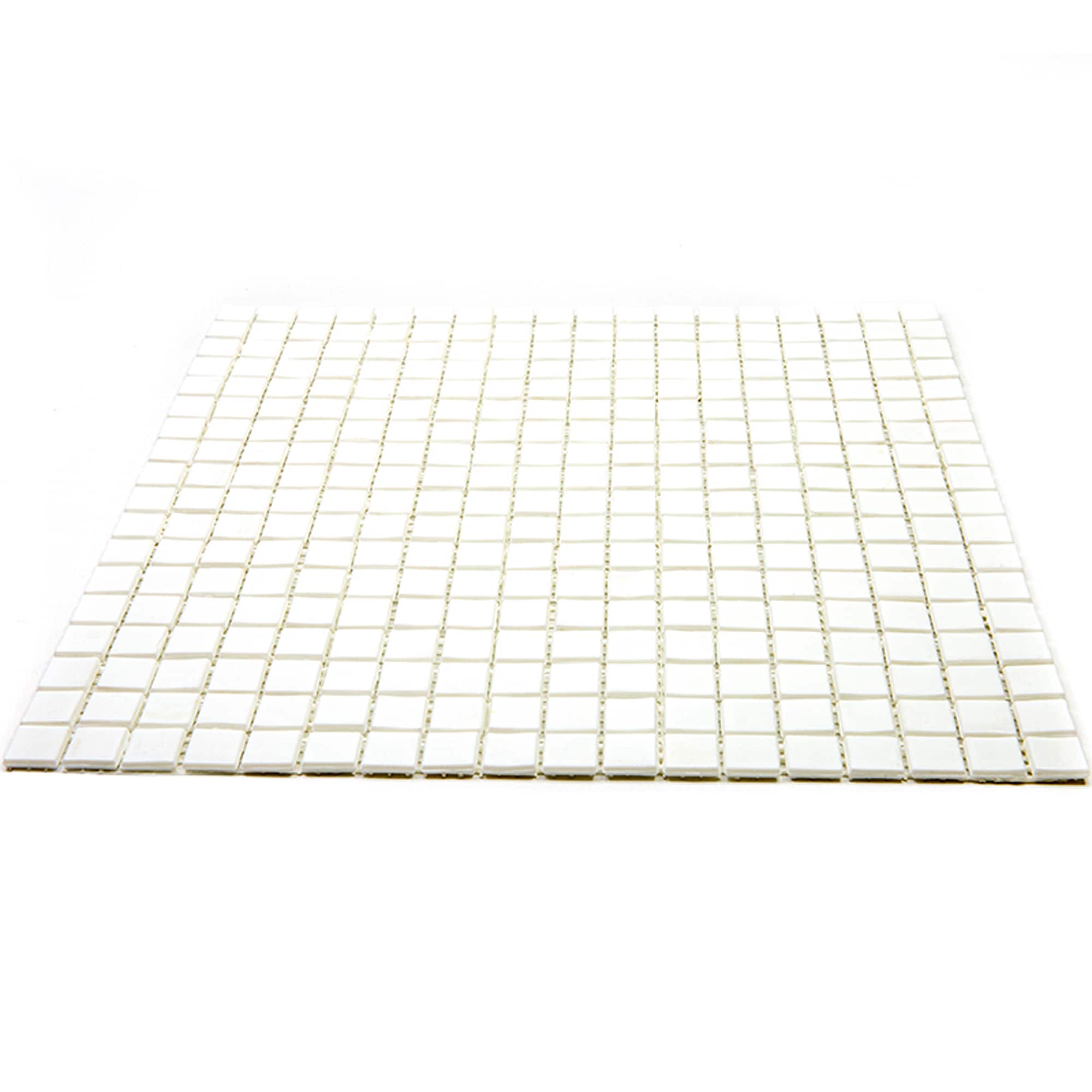 Baby Powder White Iridescent Glass Mosaic Wall and Floor Tile
