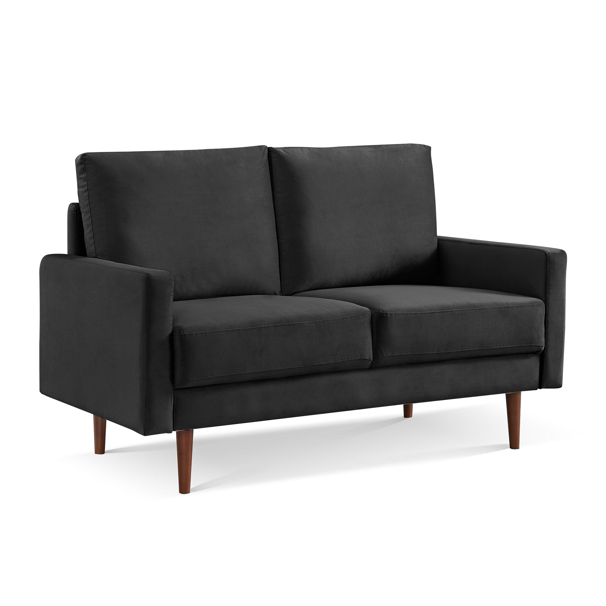 A Furniture Classics SS2789V-BK2S 57-in Casual Black Velvet Loveseat