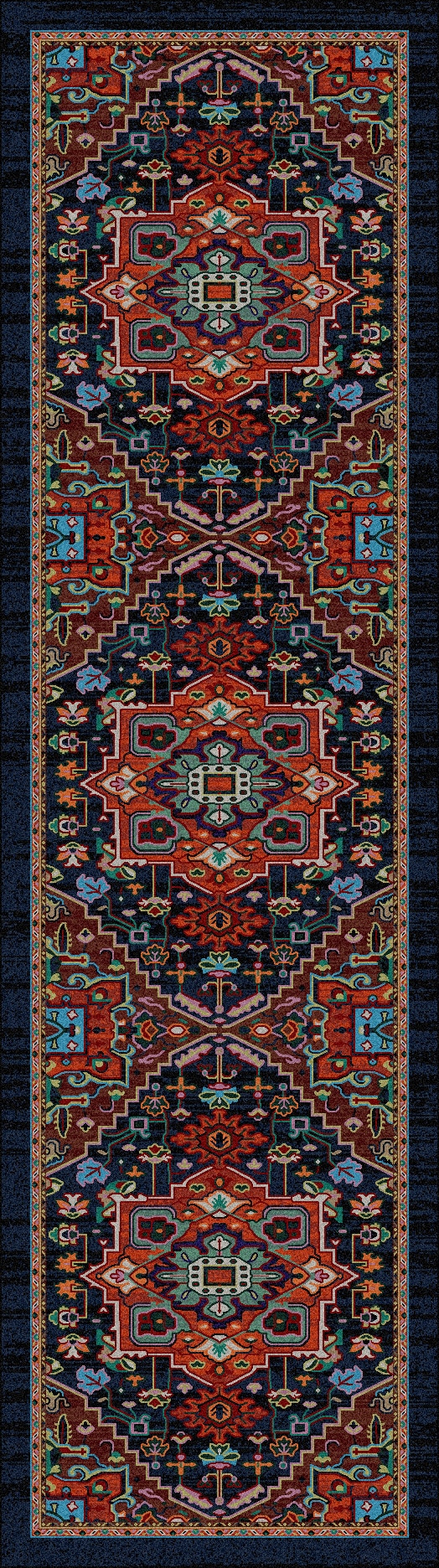 American Dakota RC0231DWF217 2 x 8 (ft) Tufted Nylon Distressed Wildflower Rectangular Indoor Persian Runner rug