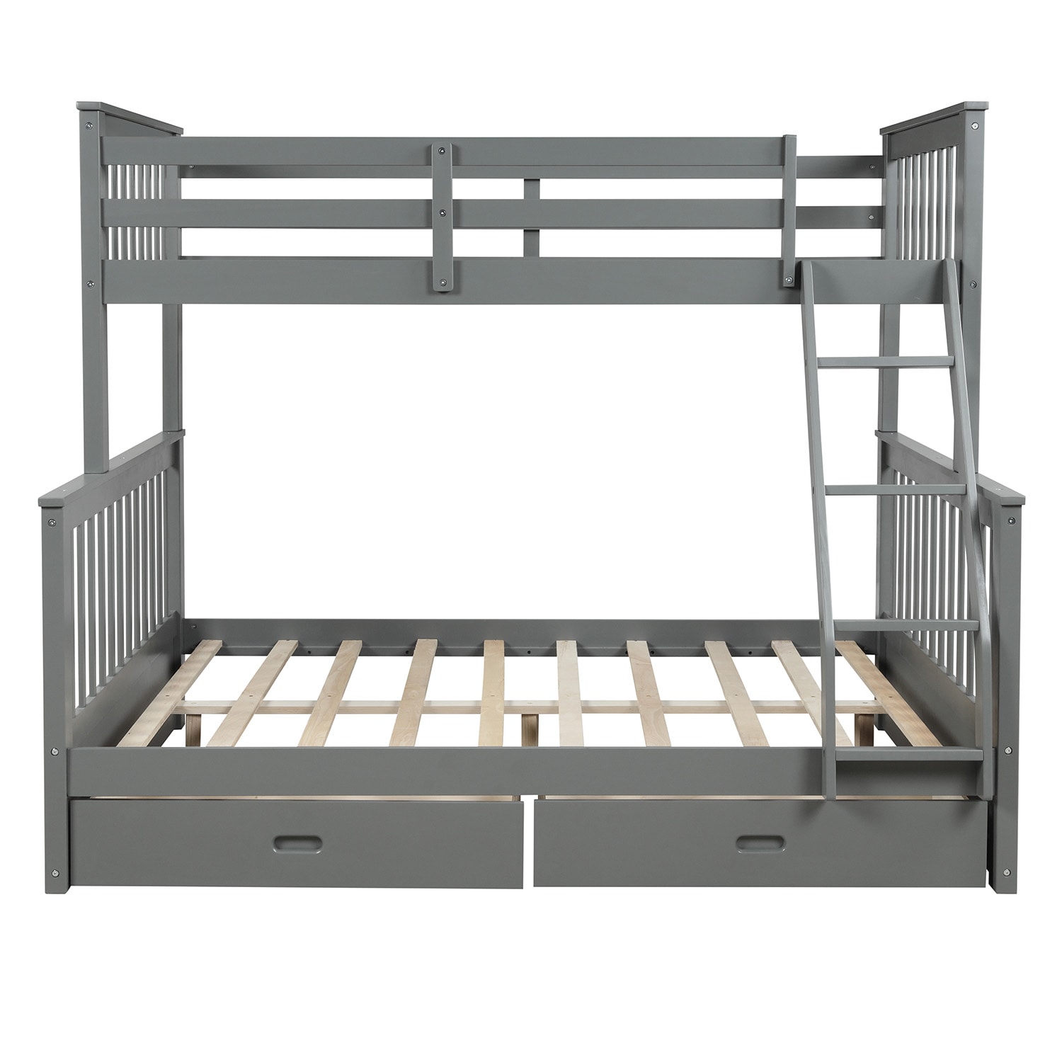 CASAINC Bunk bed Gray Twin Over Full Bunk Bed at Lowes.com