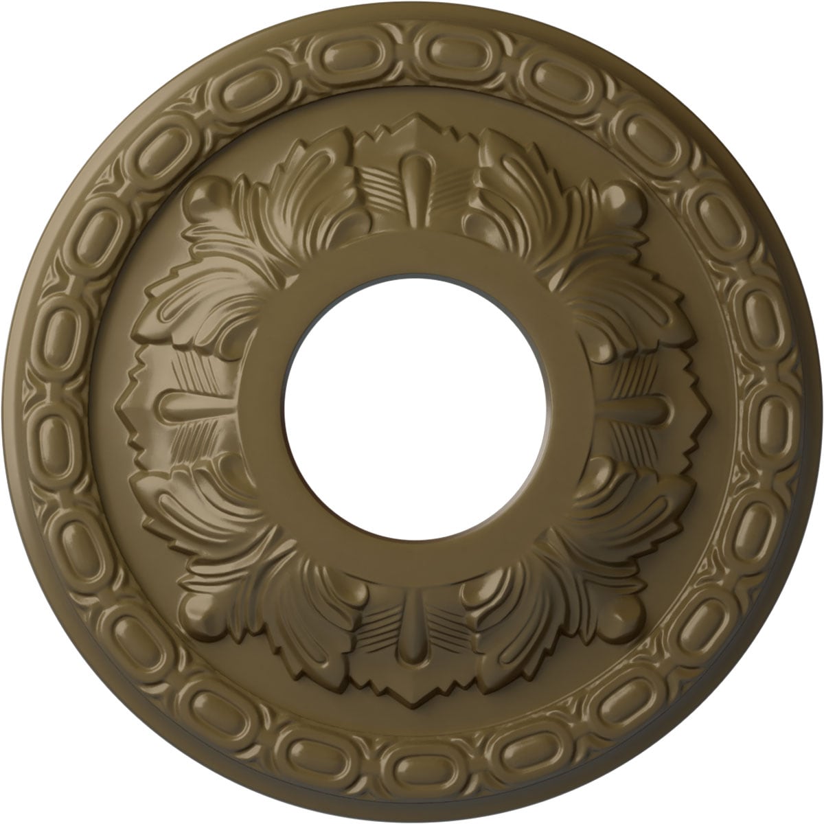 Ekena Millwork CM11LFMMF Leaf 11.375-in W x 11.375-in L Painted Mississippi Mud Polyurethane Whole Ceiling Medallion