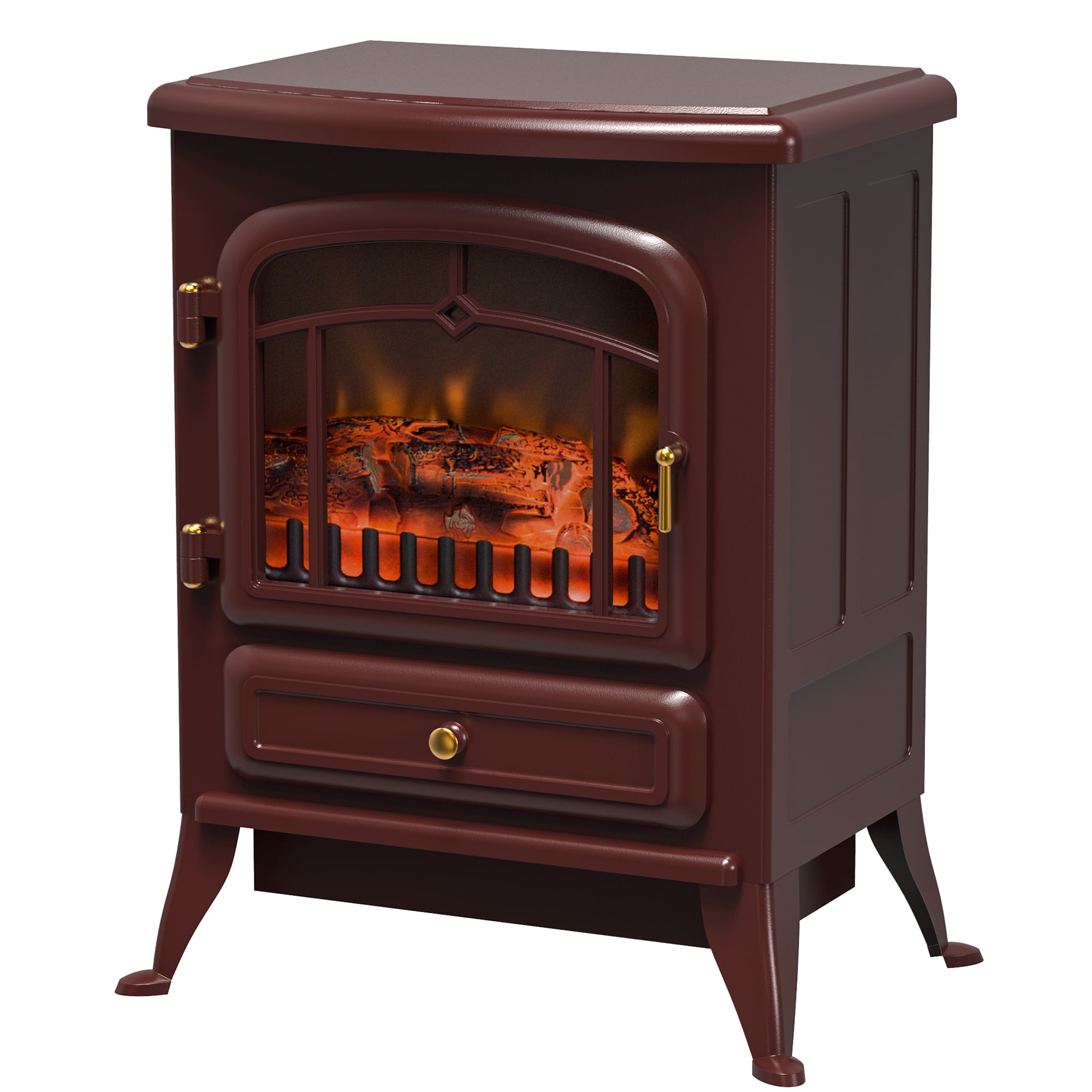Tatayosi HOMCOM 22inch Electric Fireplace Heater Freestanding Fire Place Stove with Realistic LED Flames
