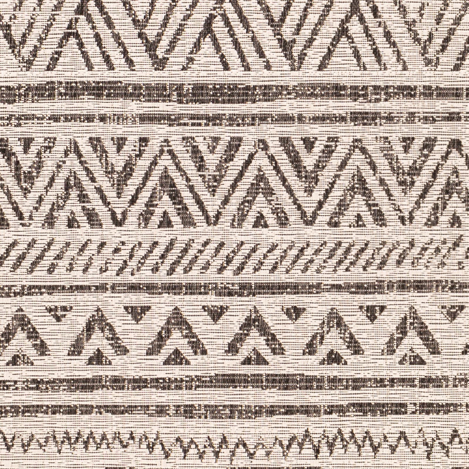 Eagean Black Geometric Reversible Stain-Resistant Synthetic Rug