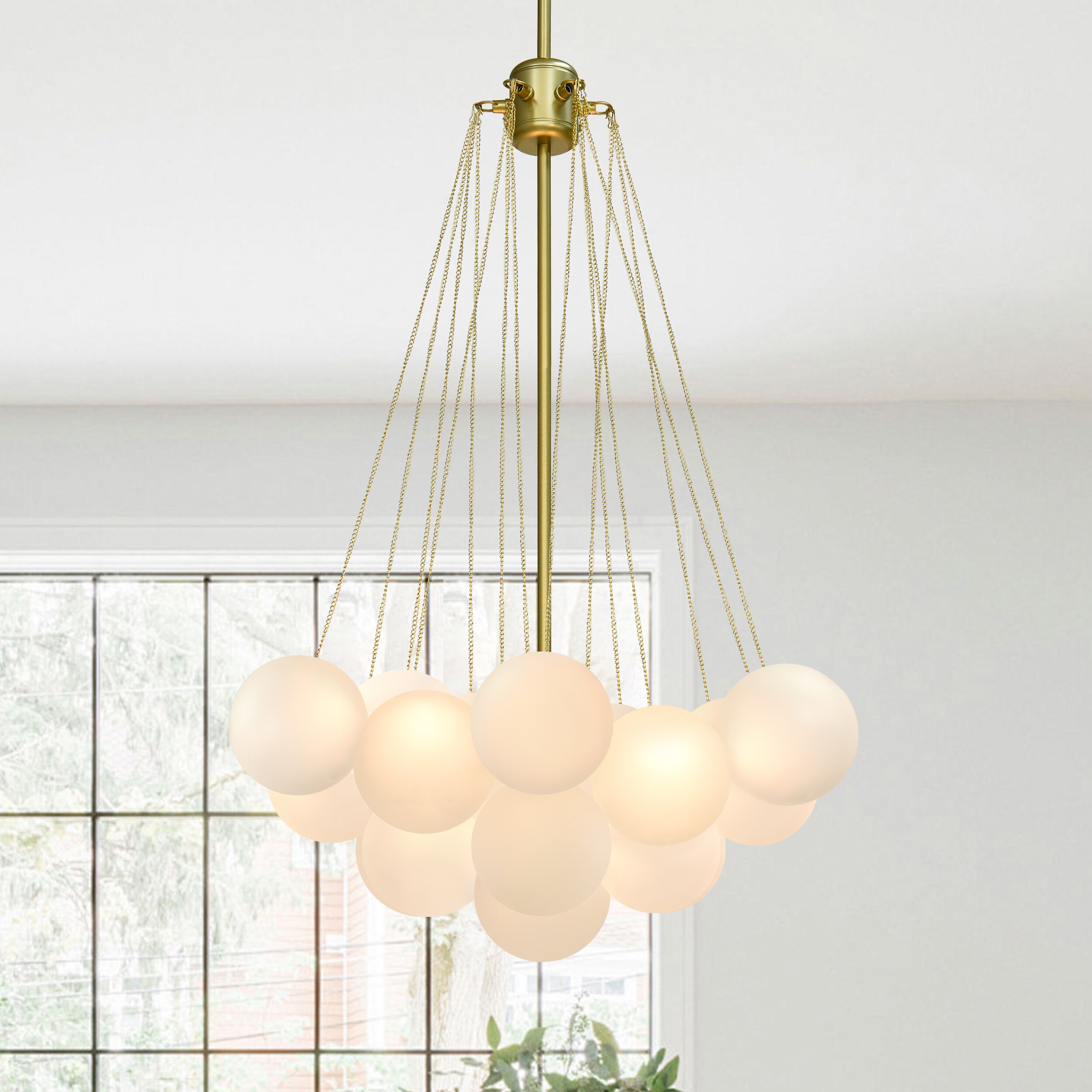 HUOKU Alma 3 -Light Gold Modern/contemporary For Use in Bedrooms, Dining Rooms, Foyers, Kitchens, Living Rooms Chandelier