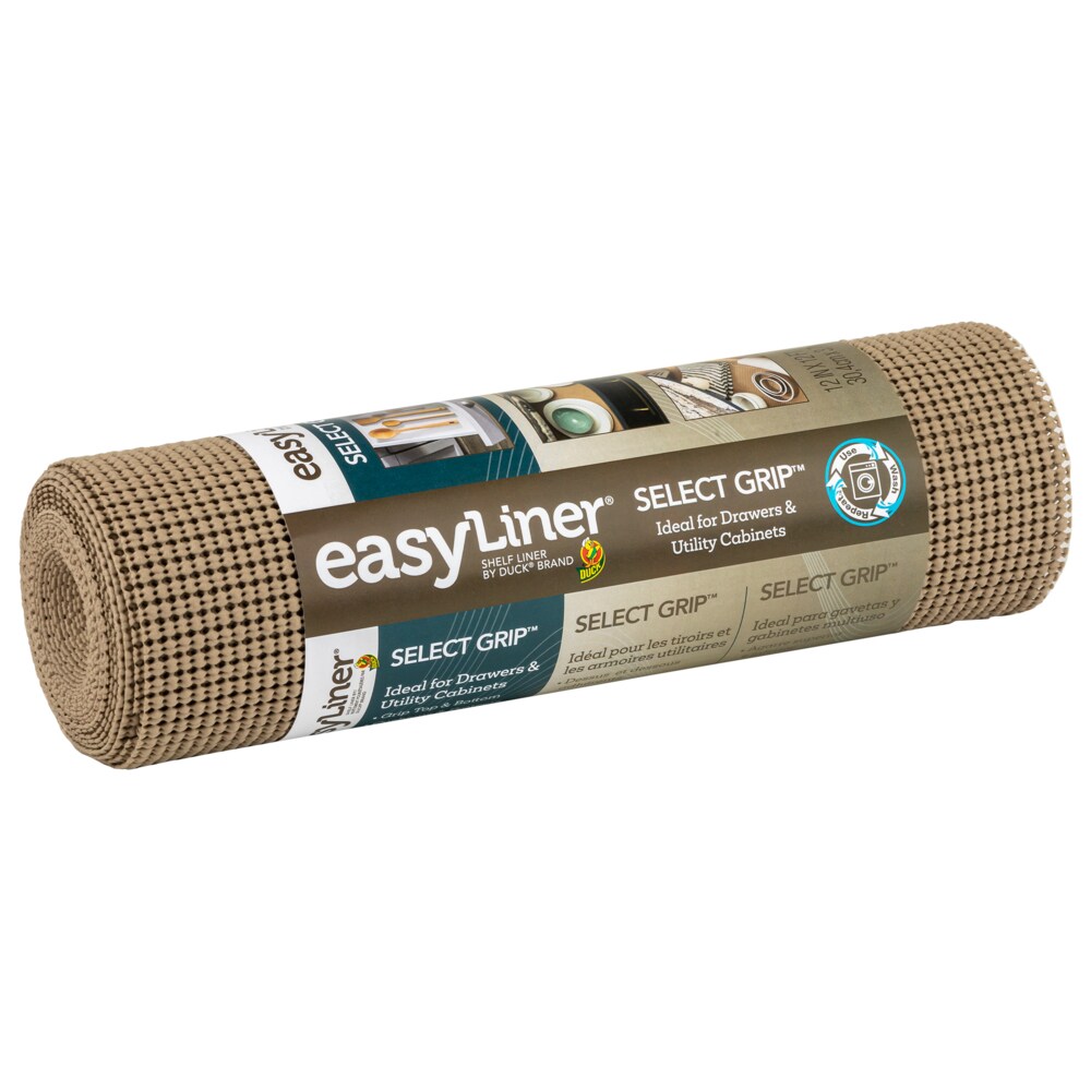 DUCK BRAND Easy Liner Brand Shelf Liner Solid Grip Taupe 20in X 22