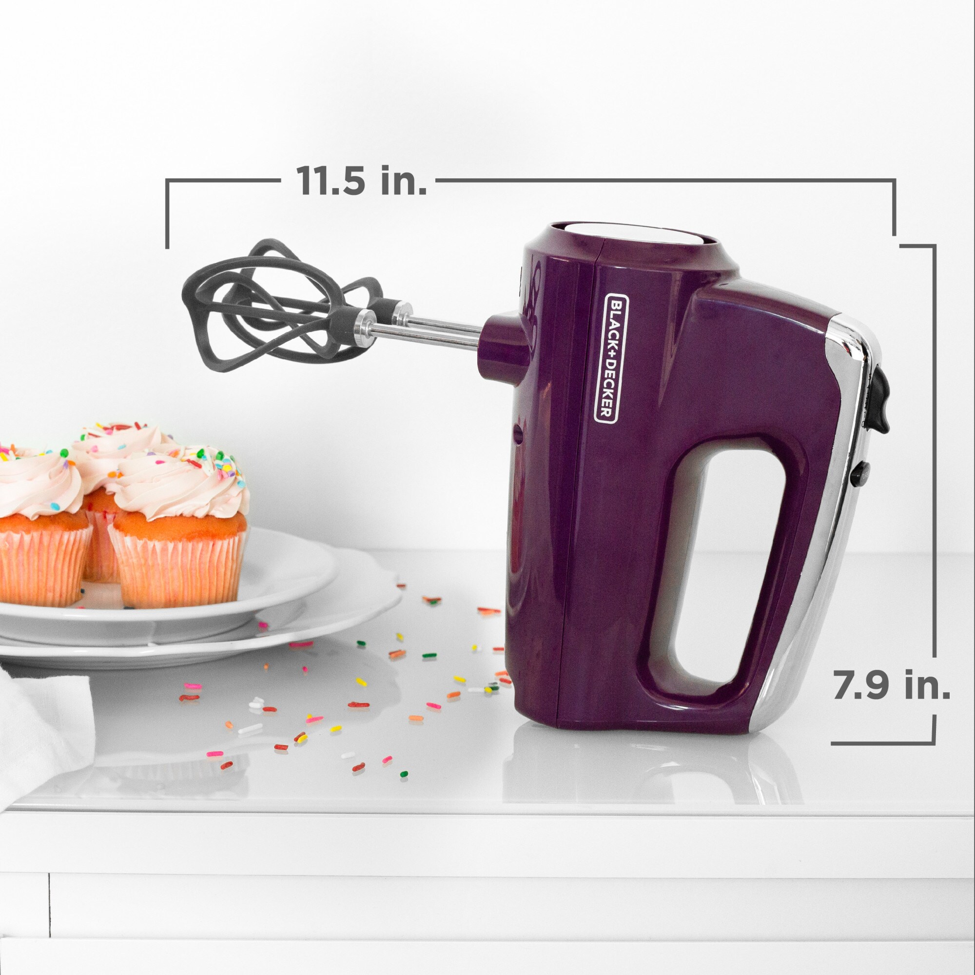 Black & Decker Helix Performance Premium 5-Speed Hand Mixer, Purple