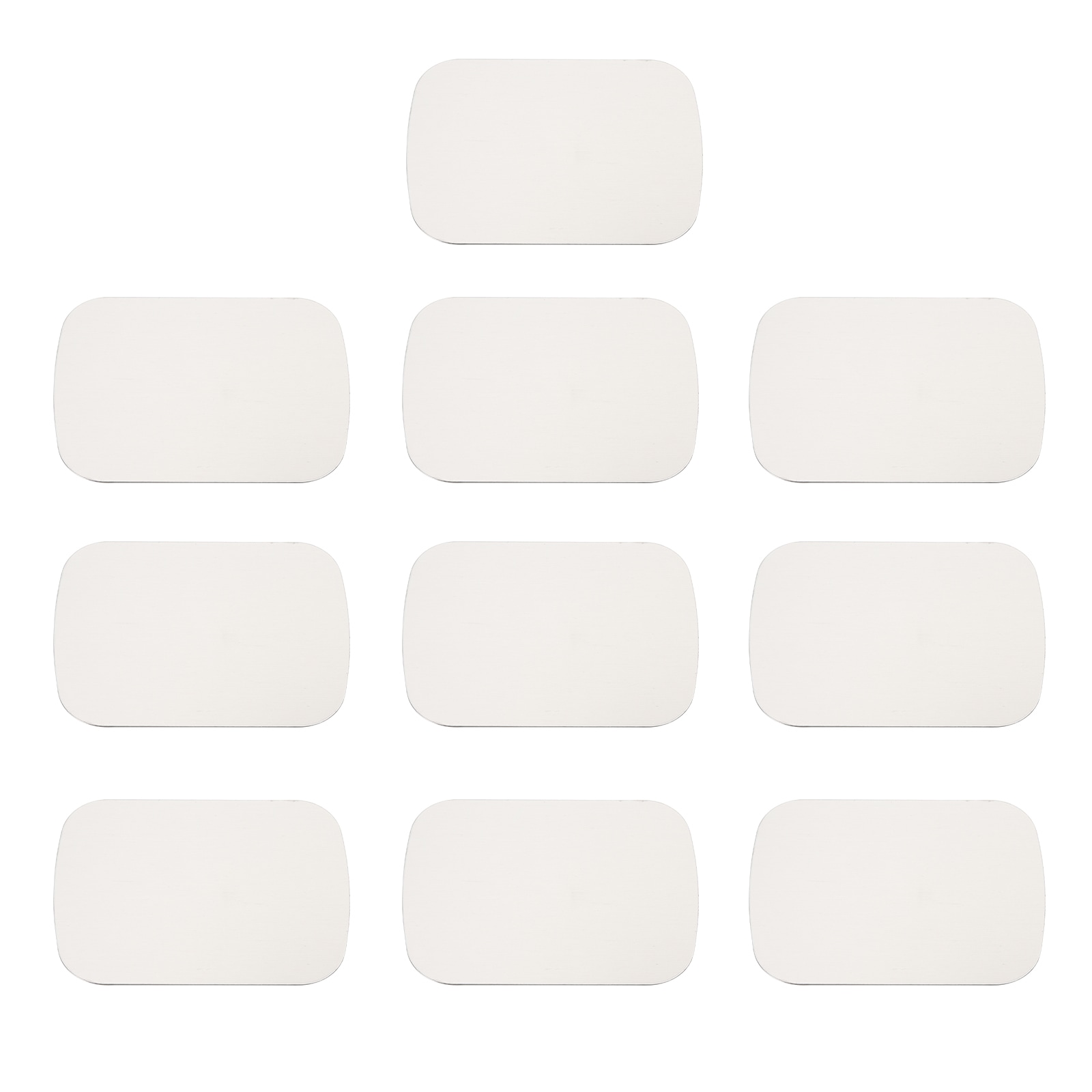 PATIKIL 38mmx50mm Metal Plate for Phone Magnet 10pcs Rectangular Adhesive Metal Plate Replacement Stickers for Magnetic Car Mount Holder Phone Case Wall Silver Tone