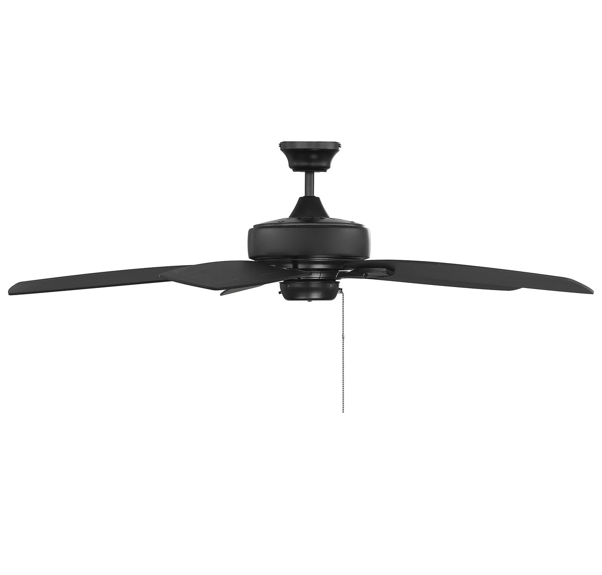 Matte Black 52" Ceiling Fan with Remote and Lighting