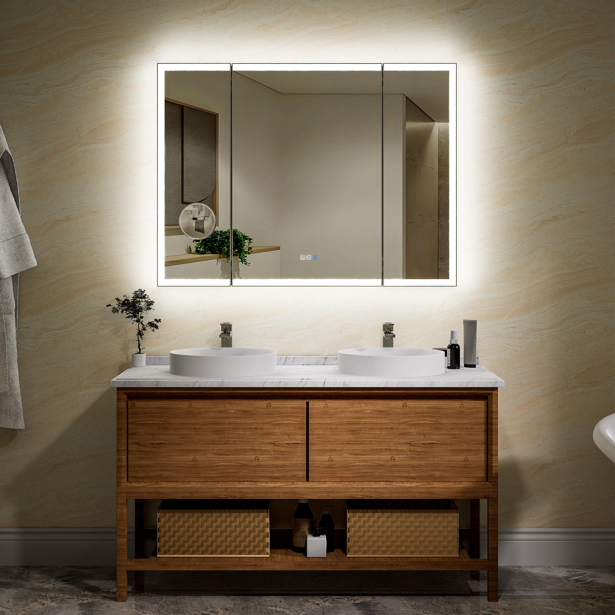 WELLFOR TO-EM-BV26WHBK Framed-Bath-Mirrors - View #7