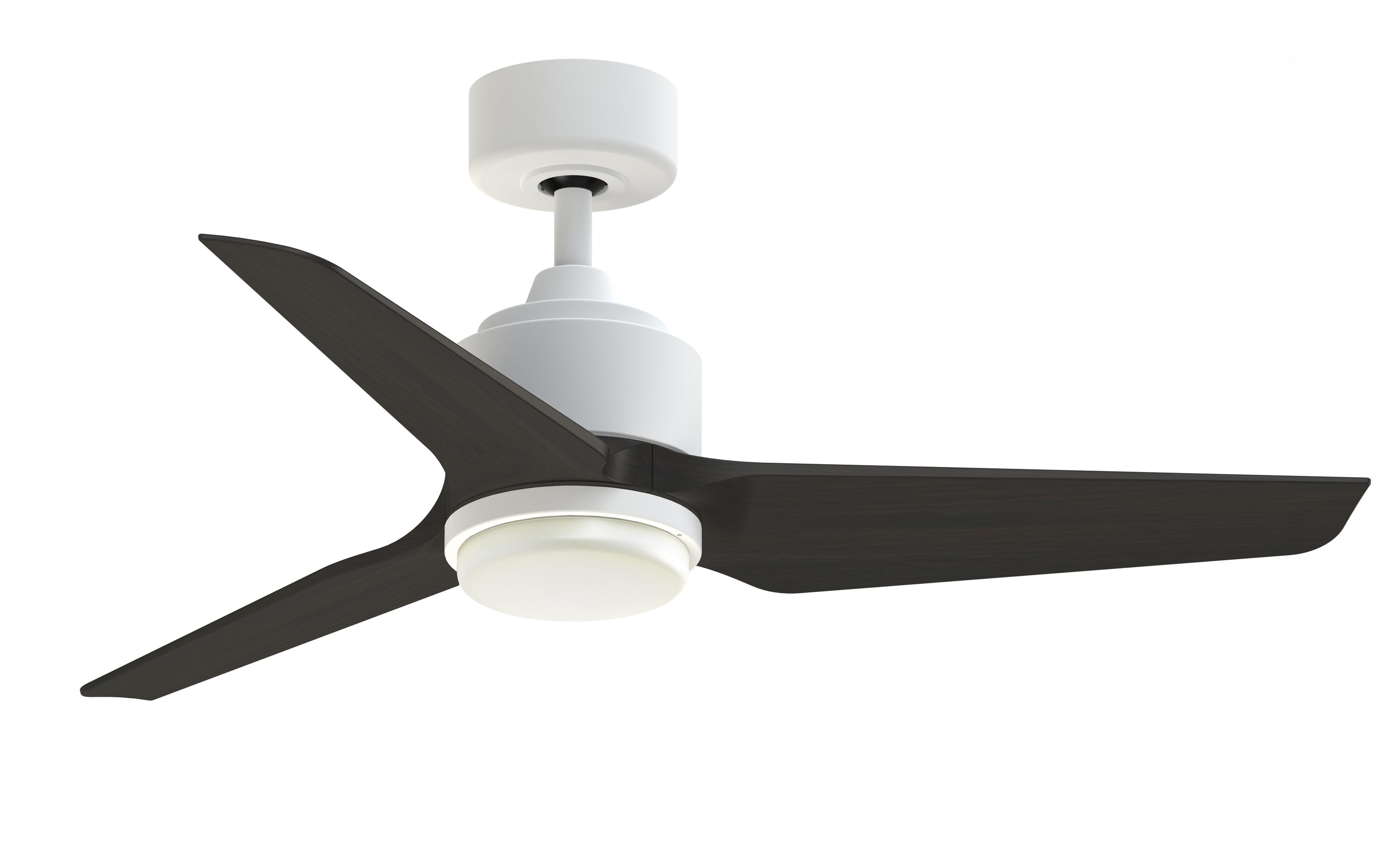 Fanimation TriAire Custom 44-in Matte White LED Indoor/Outdoor Smart Ceiling Fan with Remote (3-Blade)