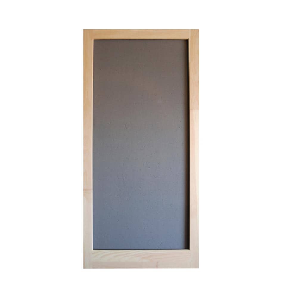 Screen Tight WMED36 Clearview Natural Wood Hinged Single Screen door