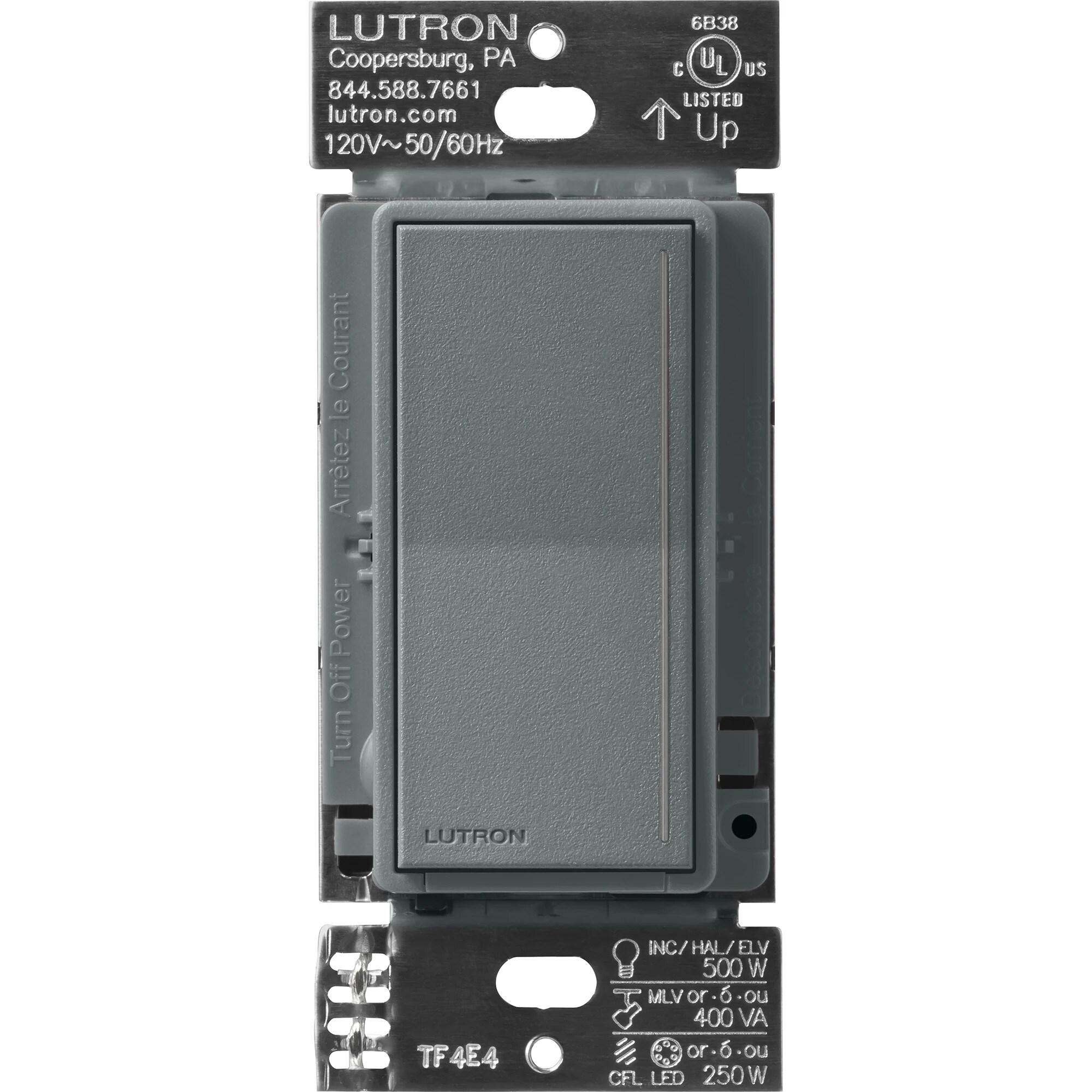 Lutron ST-PRO-N-SL Sunnata Pro LED+ Multi-Location LED Illuminated ELV Touch Master Dimmer Slate