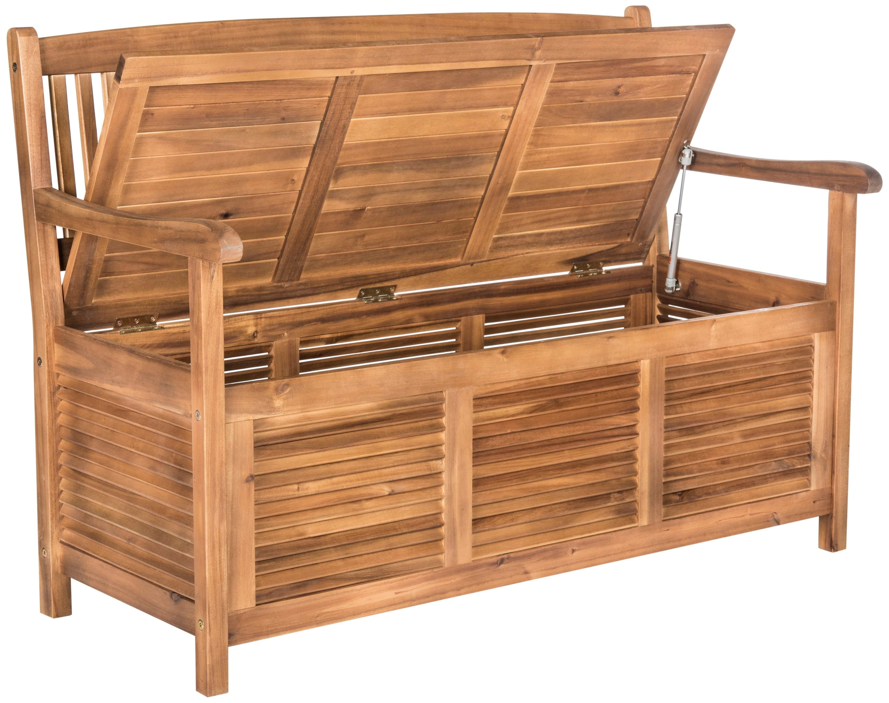 Safavieh Brisbane 50-in W X 35.2-in H Natural Acacia Traditional Bench ...