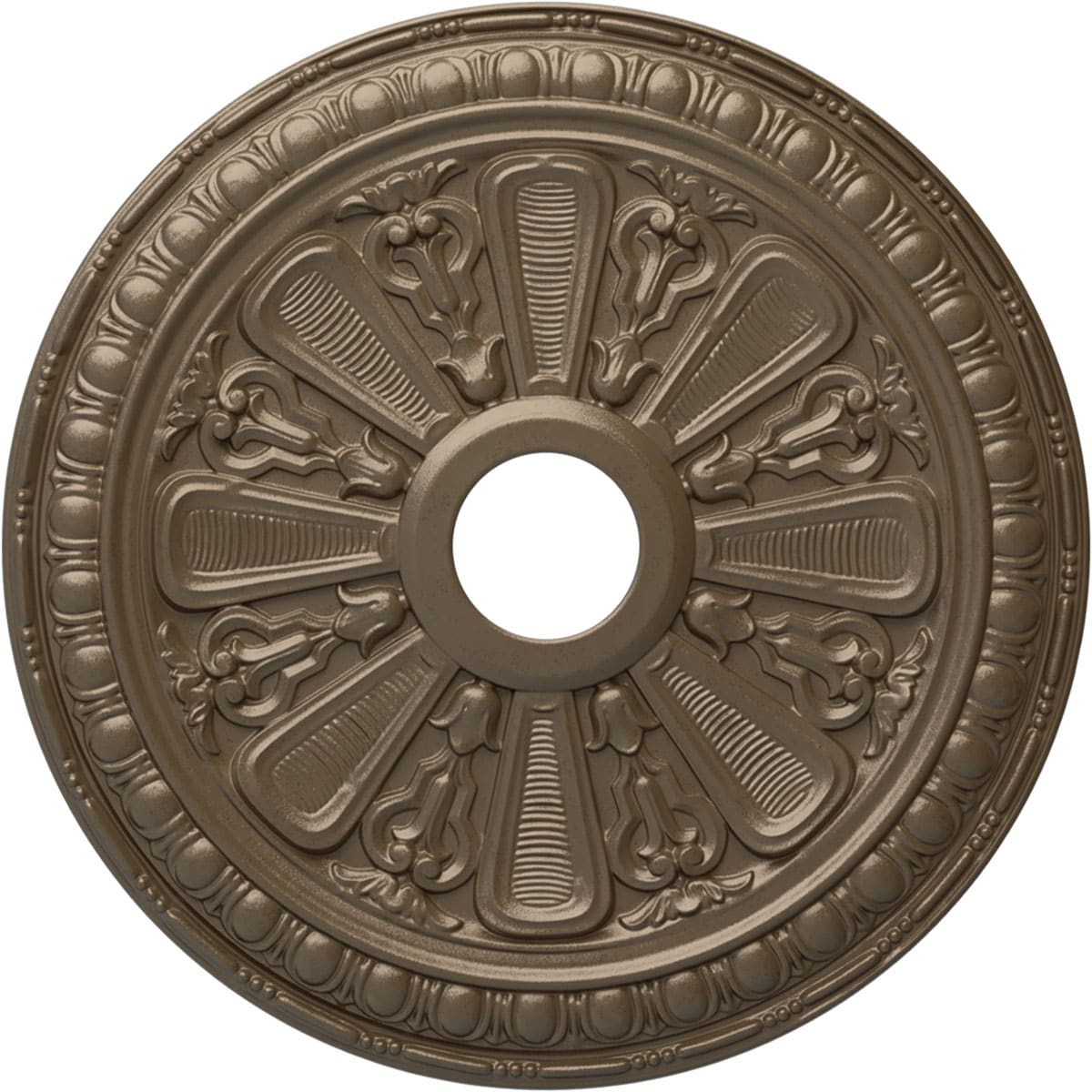 Ekena Millwork CM23BIWSS Bristol 23.5-in W x 23.5-in L Painted Warm Silver Polyurethane Whole Ceiling Medallion