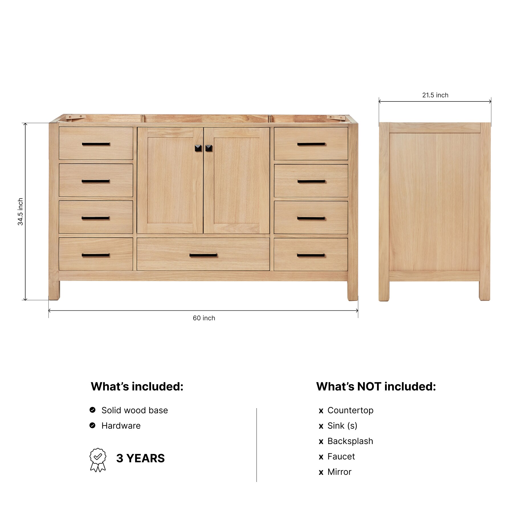 ARIEL A060S-BC-WOA vanities - View #3