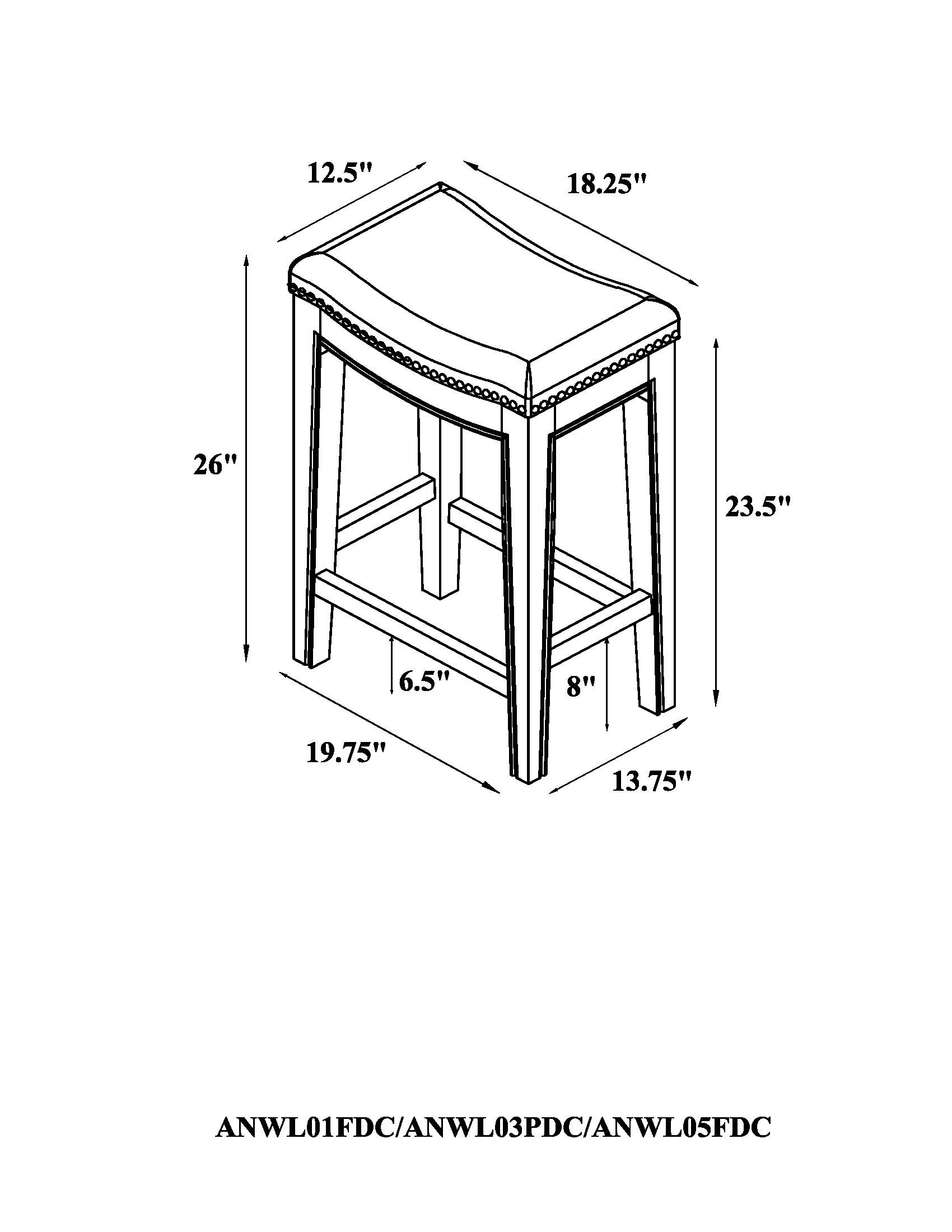 Alaterre Furniture Set of 2 Dark Brown 26-in H Counter height Saddle ...