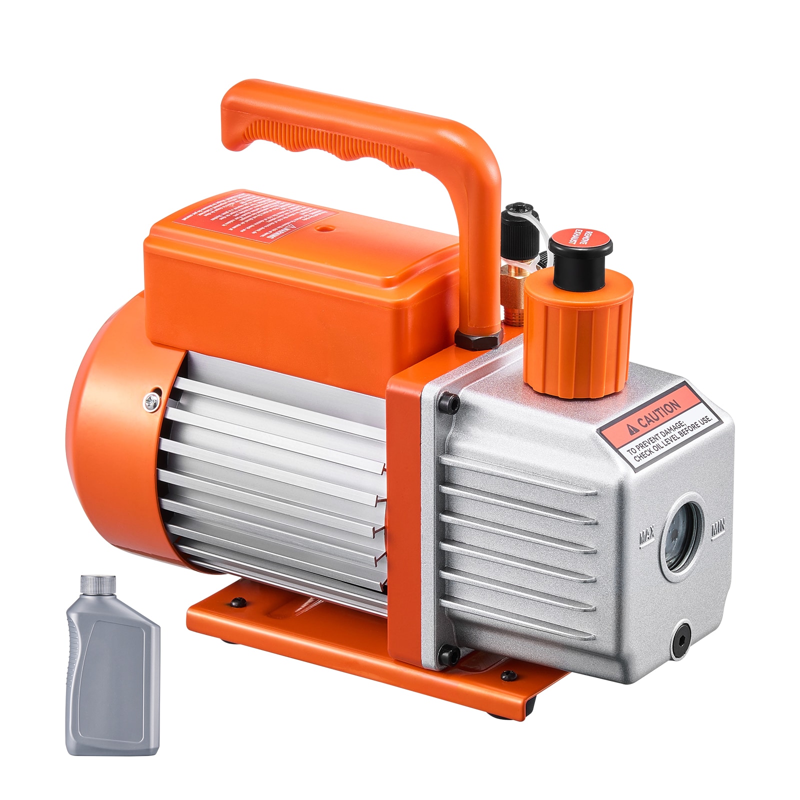 VEVOR Vacuum Pump  5 CFM  HVAC Single Stage Rotary Vane Vacuum Pump  for R134a R22 R410a Systems  Auto AC Vacuum Pump Kit with Oil Bottle  for Automotive Air Conditioner Maintenance Resin Degassing