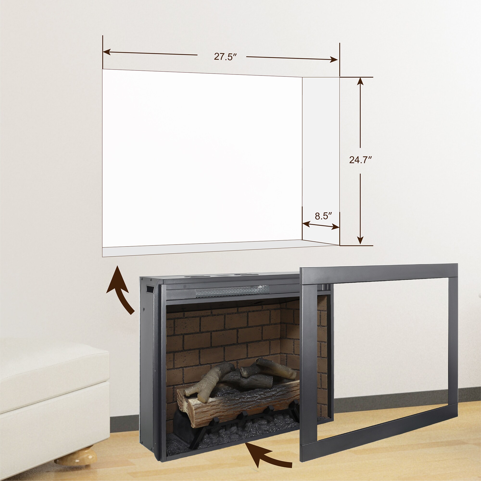 SINOFURN SYC070020GY Electric-Fireplace-Fireboxes - View #5