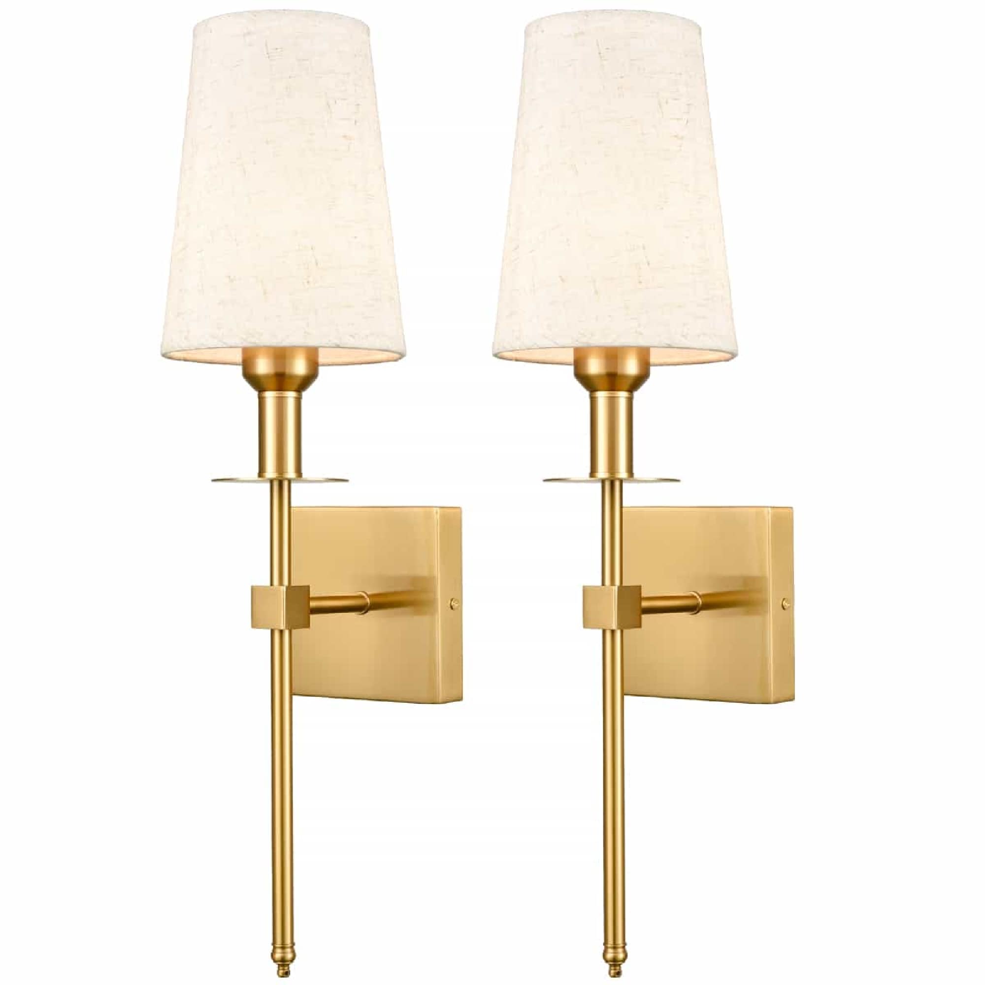 Claxy Fabric 5.5-in W 1-Light Brushed Gold Modern