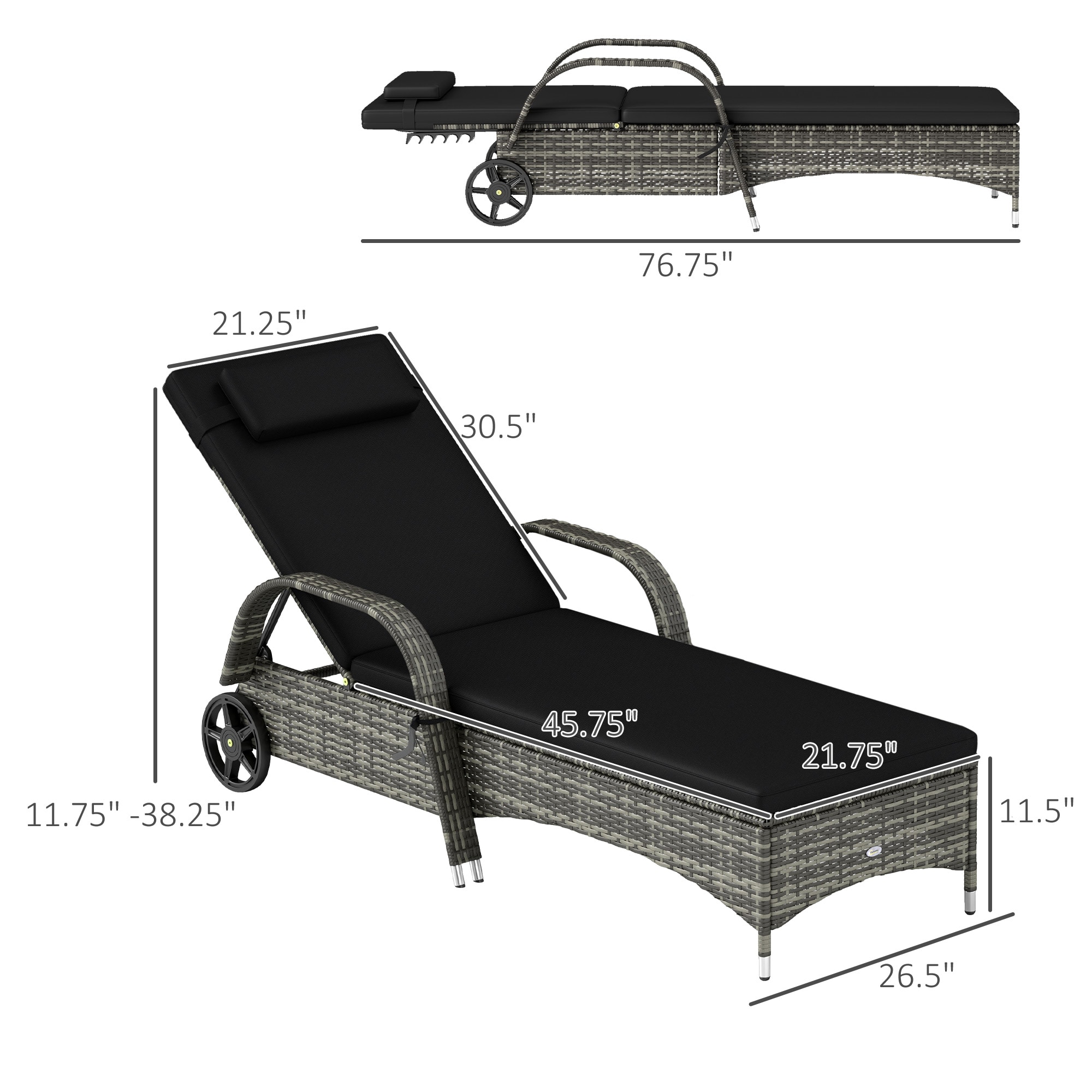 Outsunny 862-005V08BK Patio-Chairs - View #3