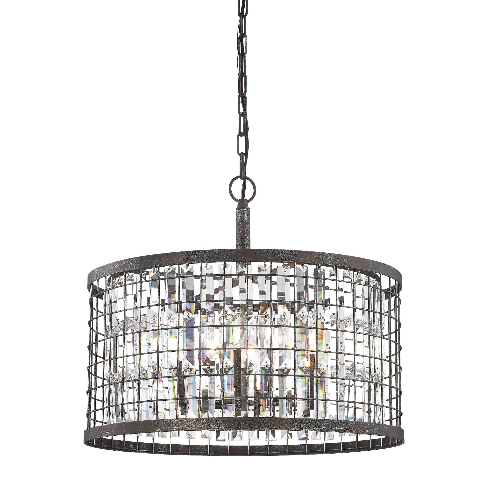 ELK Home A-CRFT-14344/6 Nadina 6 - Light -Luxe,Modern / Farmhouse,Transitional Silverdust Iron / Iron / Dark Gray Crystal / Metal Chandelier