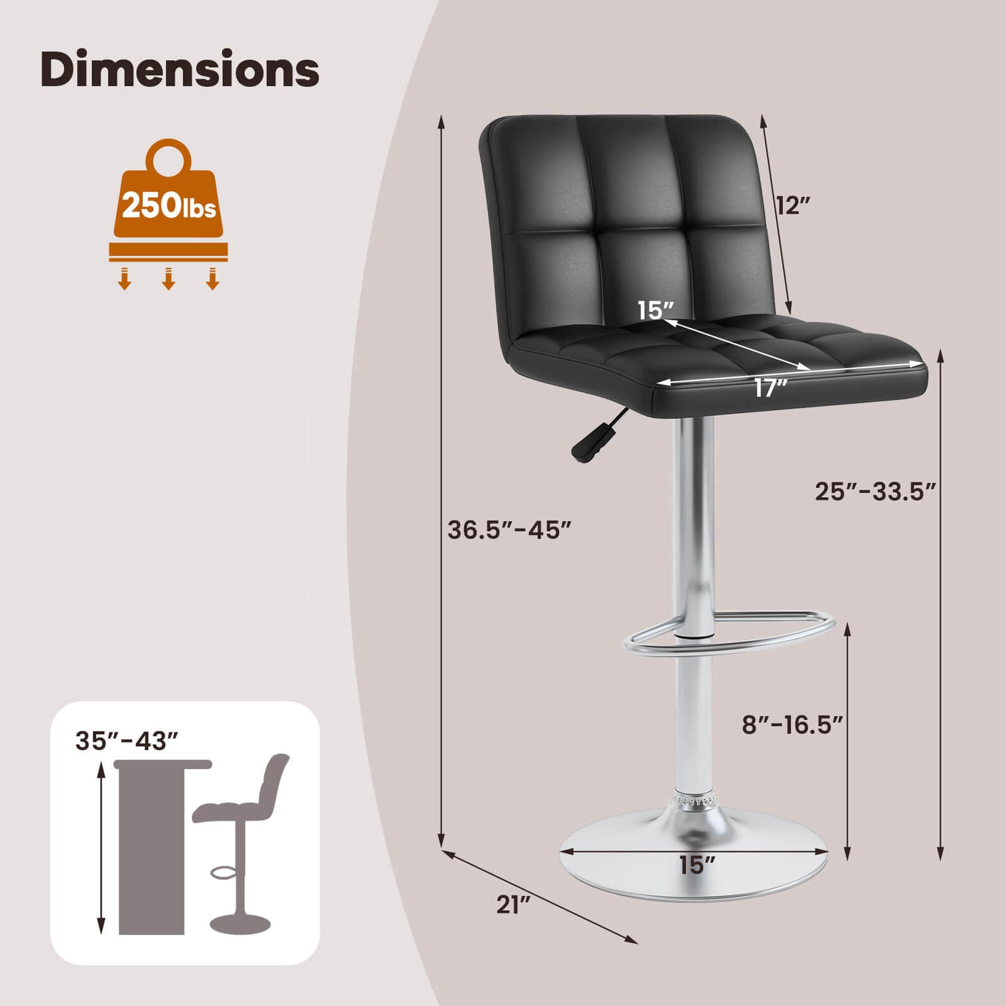 Costway HCST04253 stools - View #2