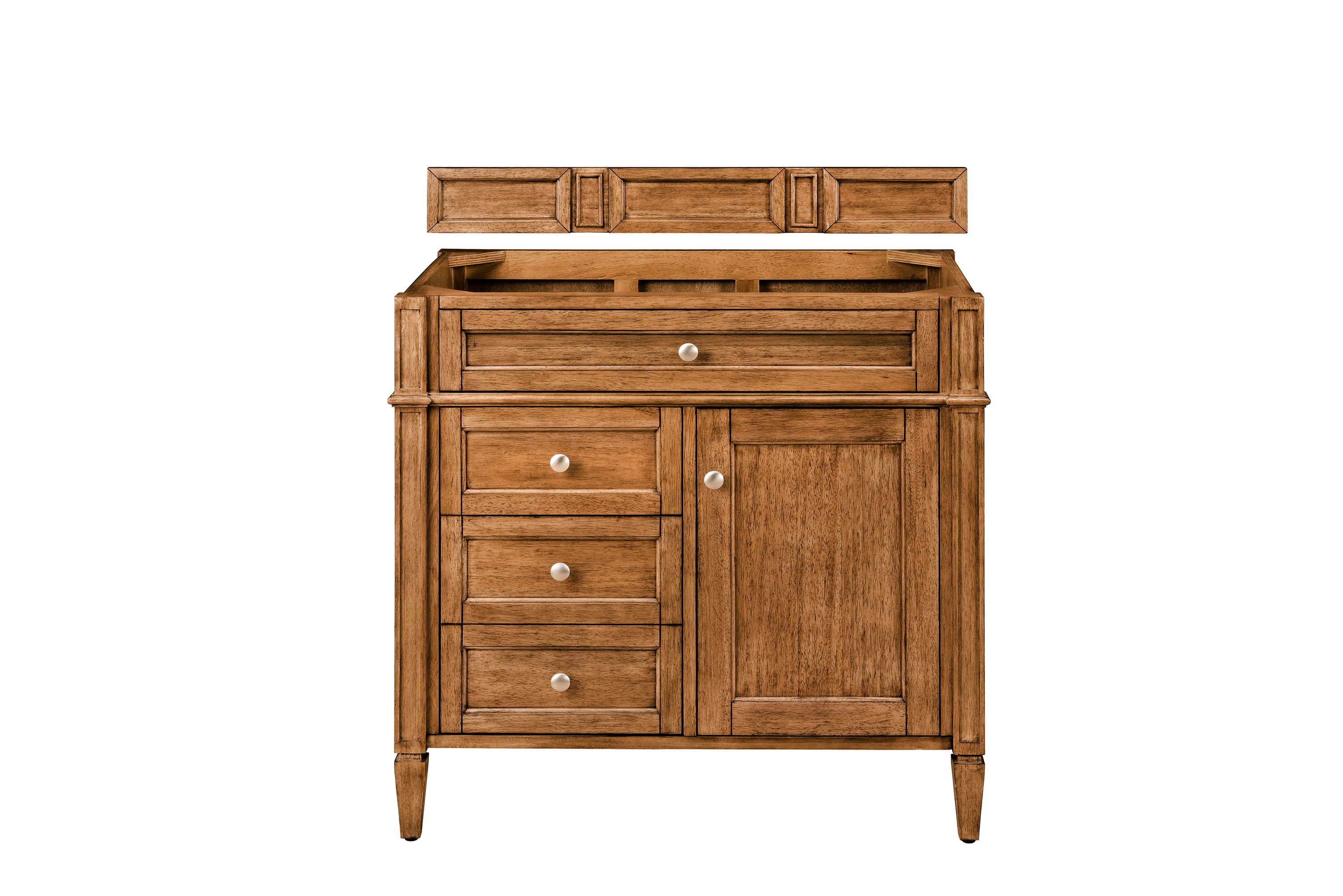 James Martin Vanities 650-V36-SBR Brittany 36-in Saddle Brown Bathroom Vanity Base Cabinet without Top