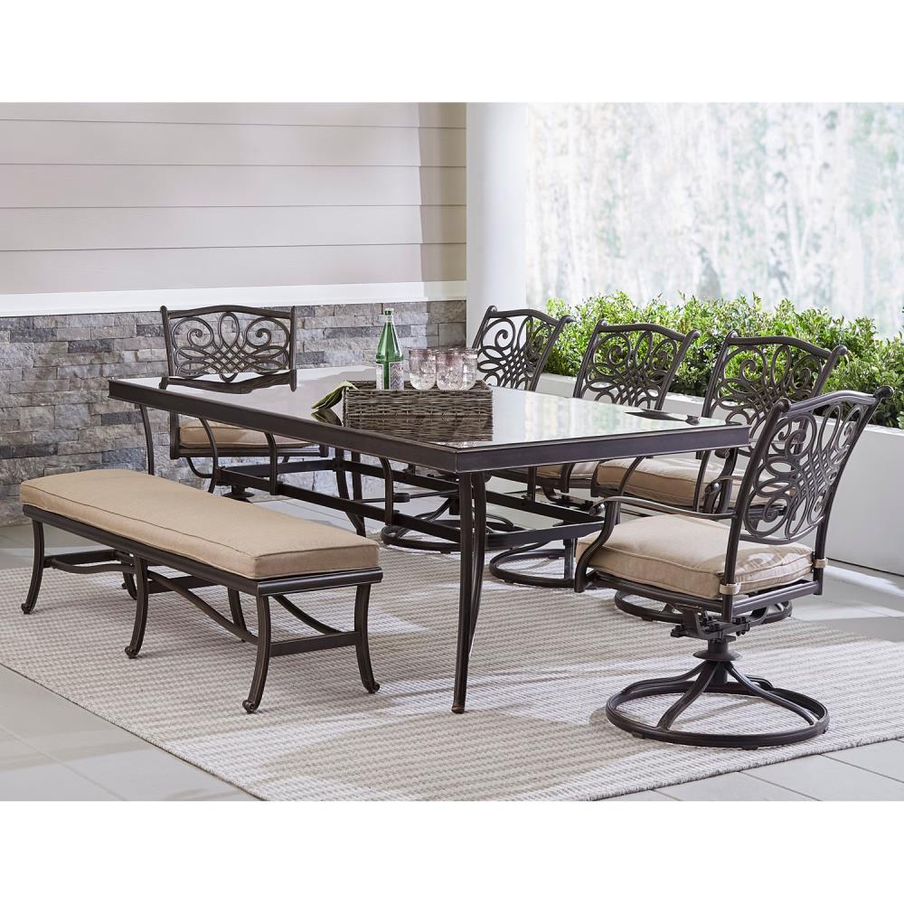 Hanover TRADDN7PCSW5GBN-TAN Patio-Dining-Sets - View #8