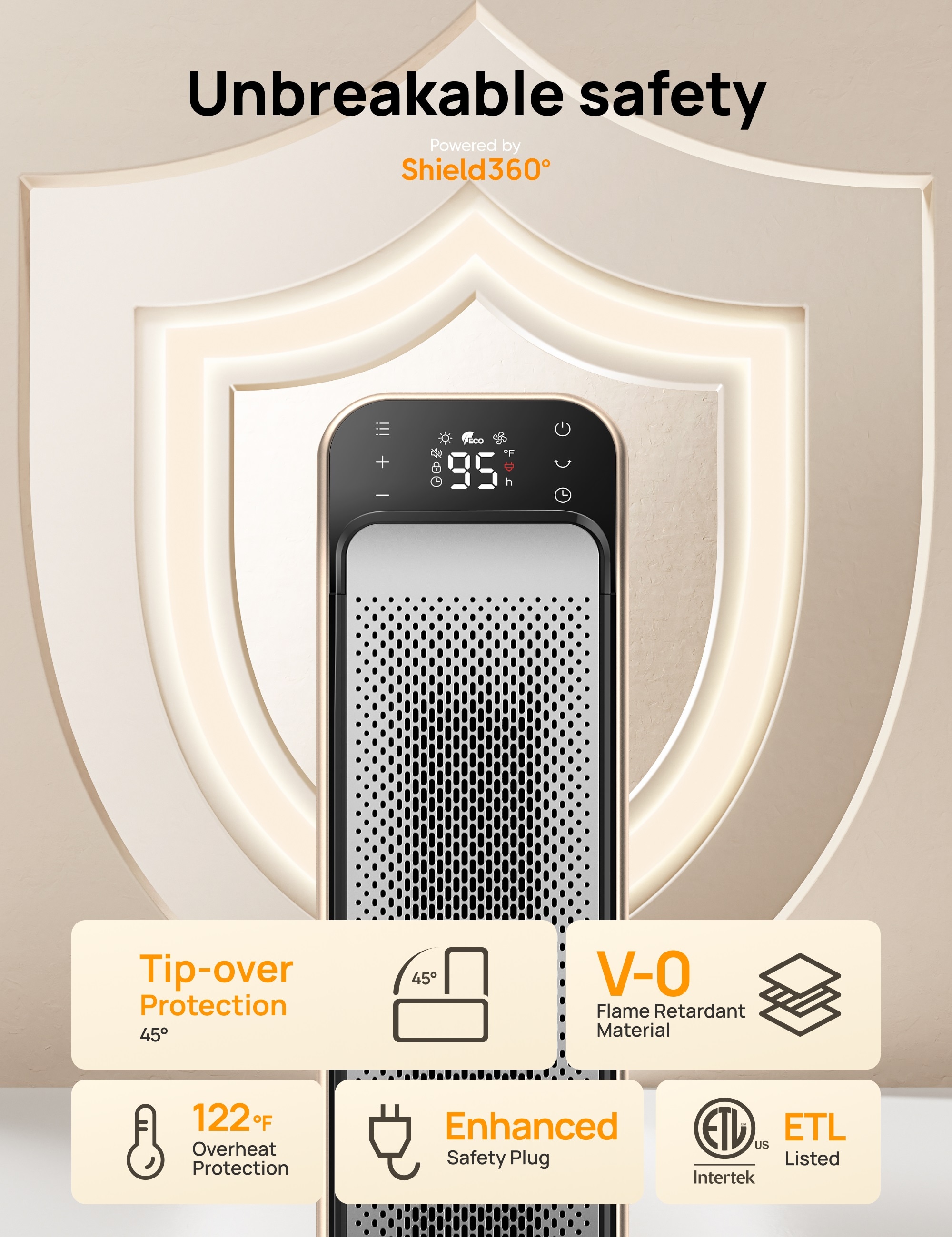 DREO DR-HSH013 GOLD Portable-Electric-Heat - View #5