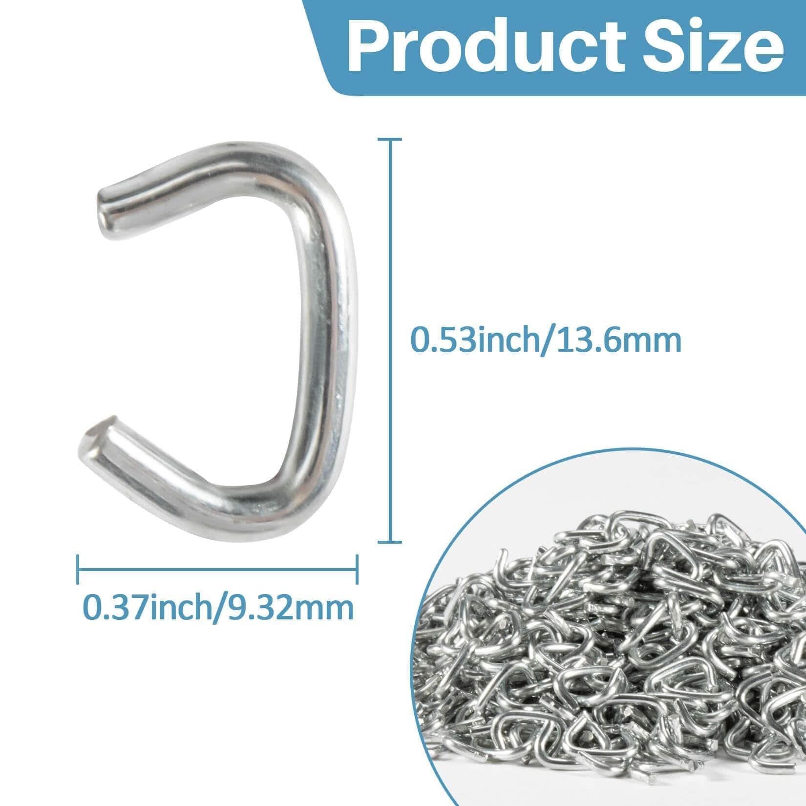 Etokfoks  650PCS Galvanized Hog Rings 3 8 Inch Heavy Duty for Upholstery Fencing Pet Cages Gardening