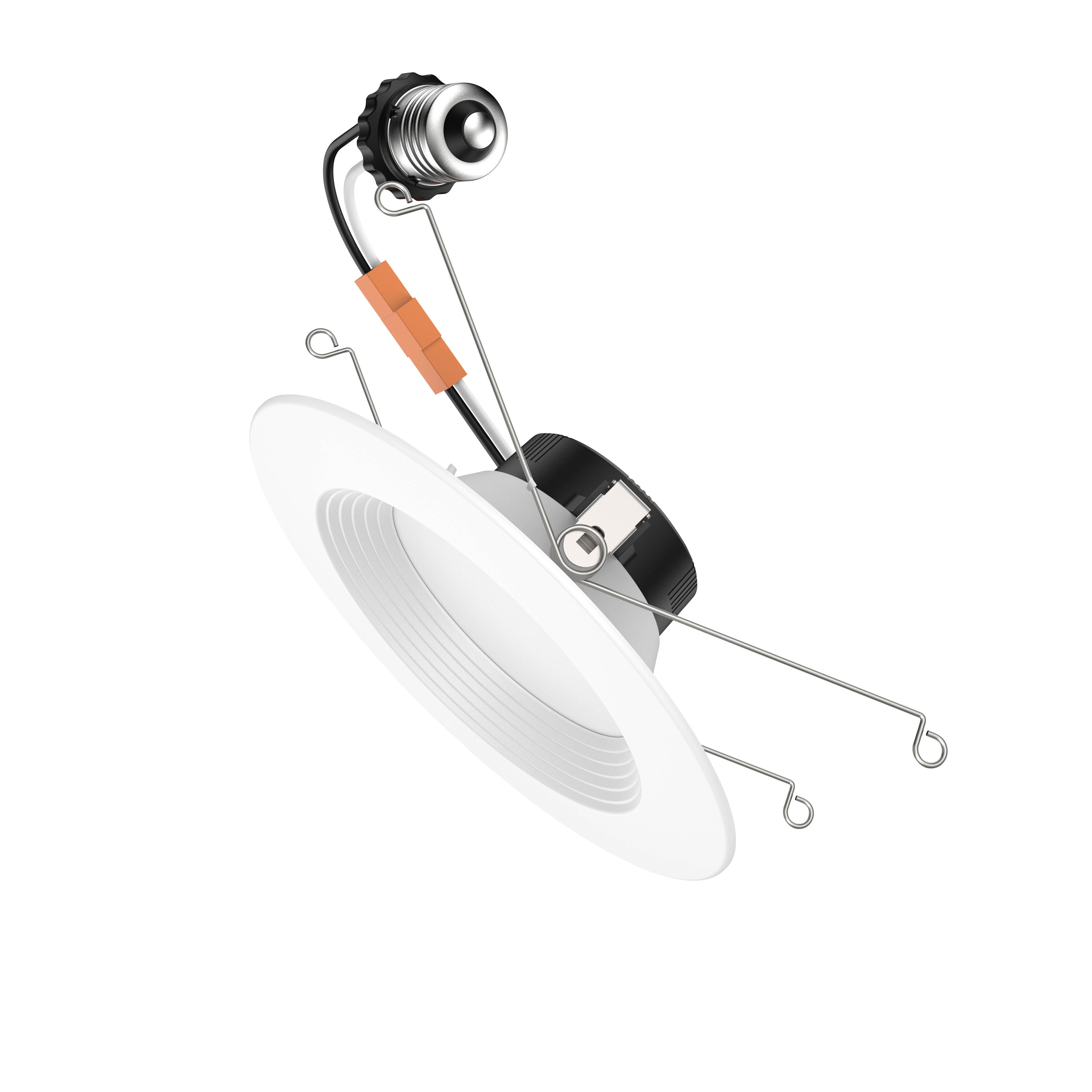 Utilitech MQTL1279-L125K9027 White 6-in 1250 -Lumens Switchable white Round Dimmable LED Wet rated Recessed Downlight