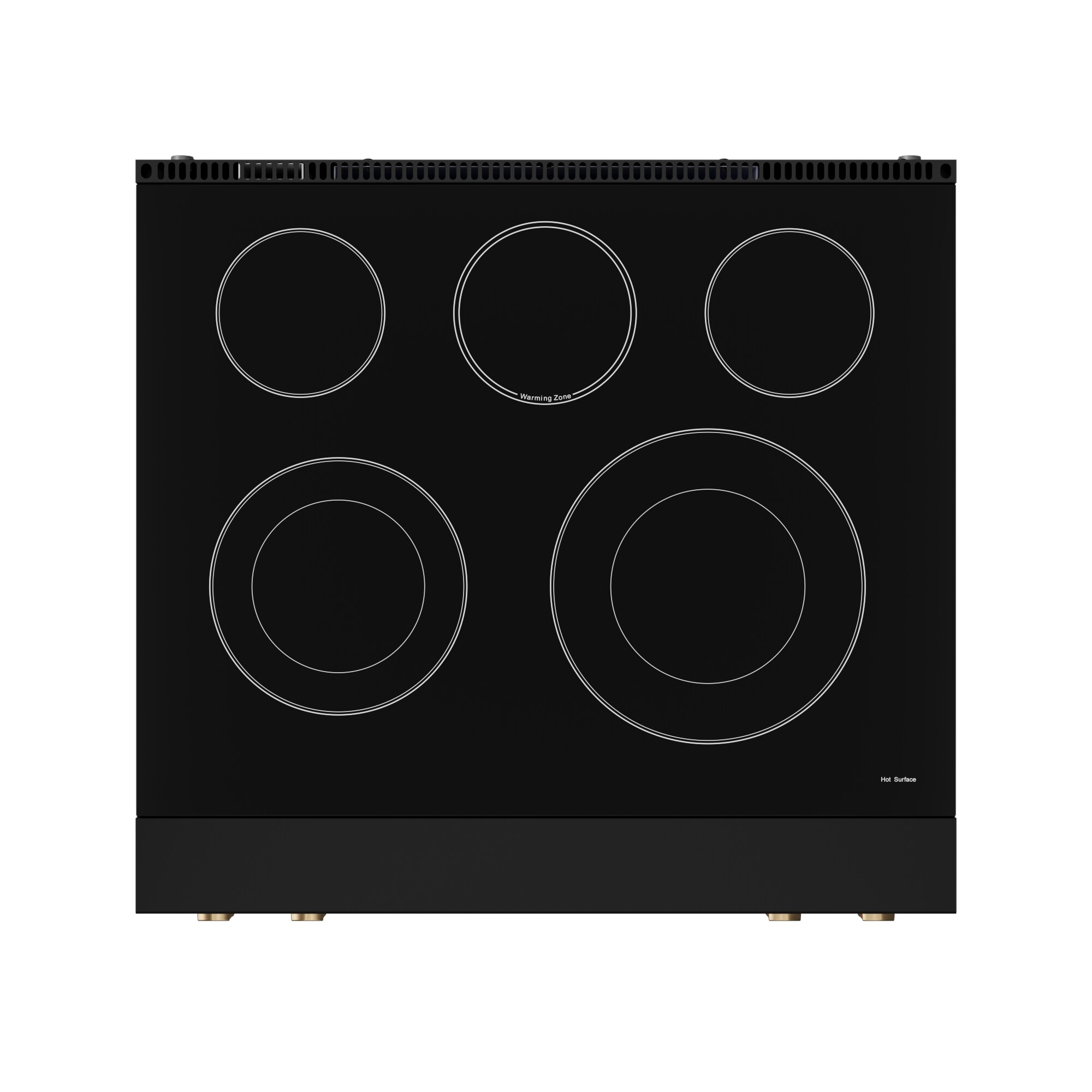 Thor Kitchen Gordon Ramsay Series 30-in Glass Top 5 burners 4.55-cu ft Air Fry Convection Oven Freestanding Electric Range ( Matte Black with Bronze Accents )