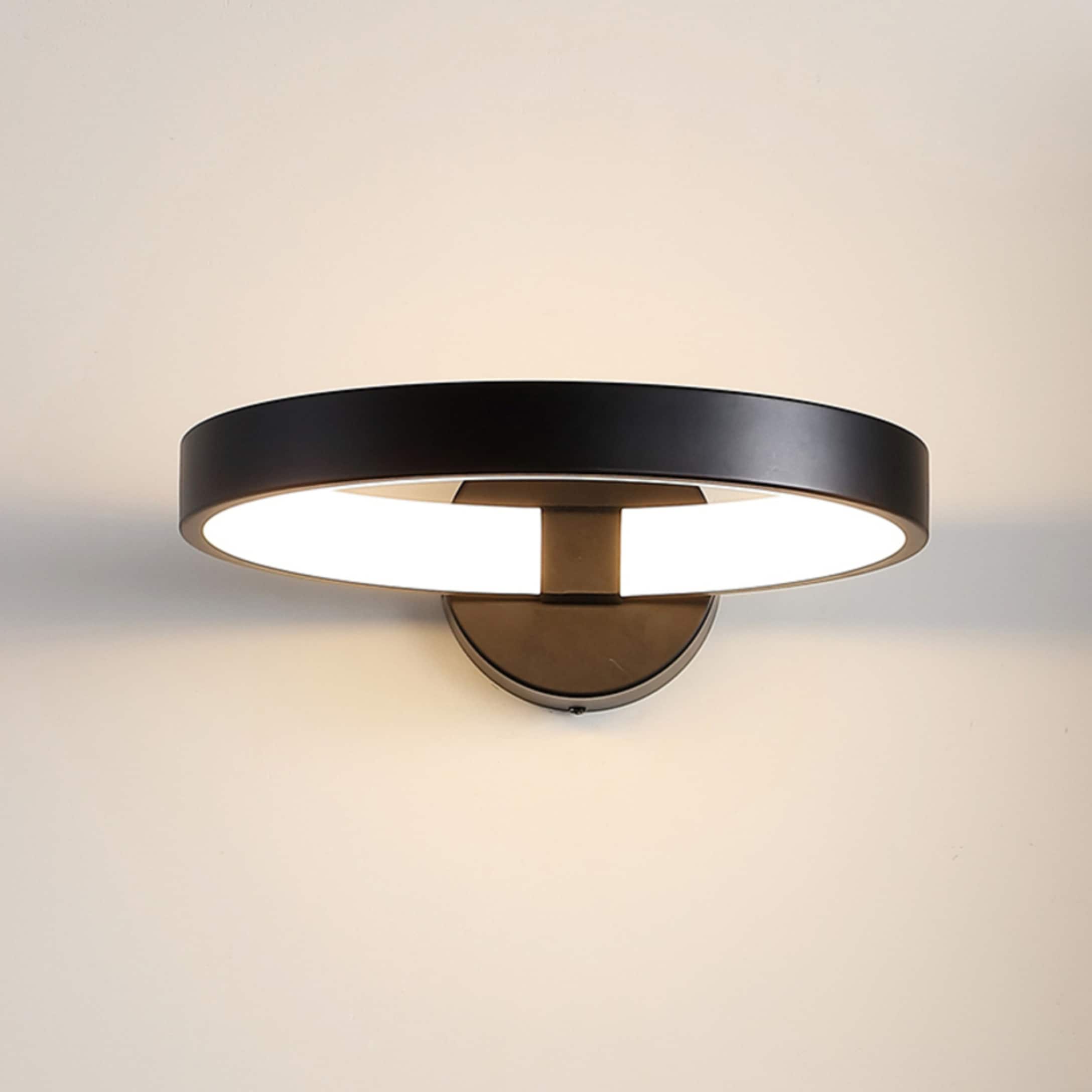 JONATHAN  Y JYL7013B Nathaniel Dimmable Integrated Minimalist 4.75-in W 1 -Light Matte Black Integrated LED Wall Sconce