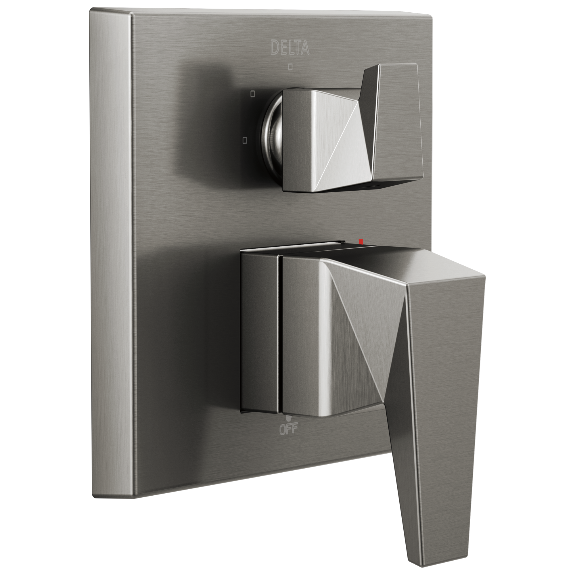 Delta T24843-KS-PR Trillian Lumicoat Black Stainless 3.75-Inches Universal Bathtub/Shower Diverter 0.5-Inches -ID