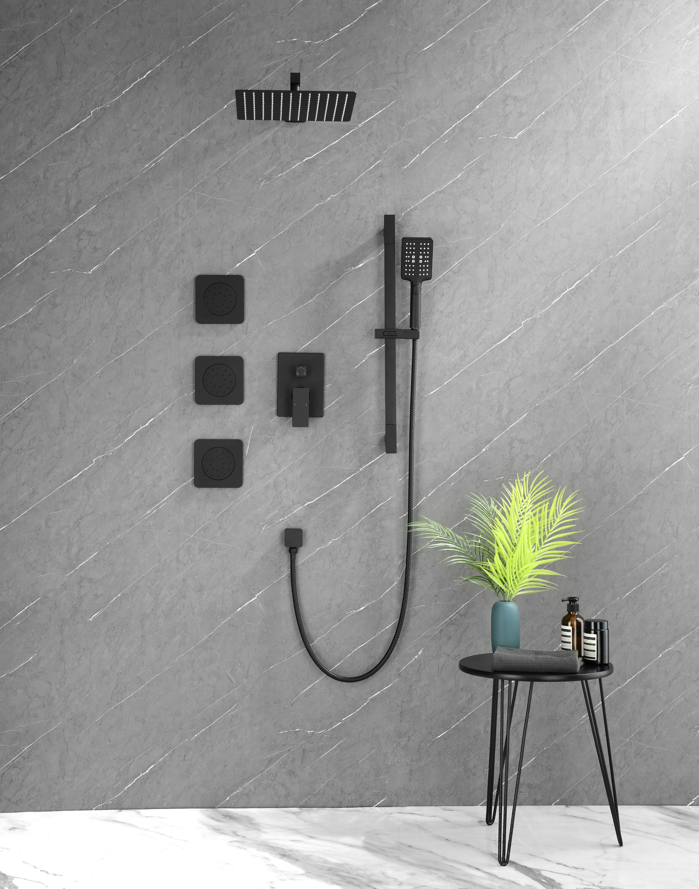 HyperDrop Cart ZW-TH-68112-MB Showerhead-Bar-Panels - View #6