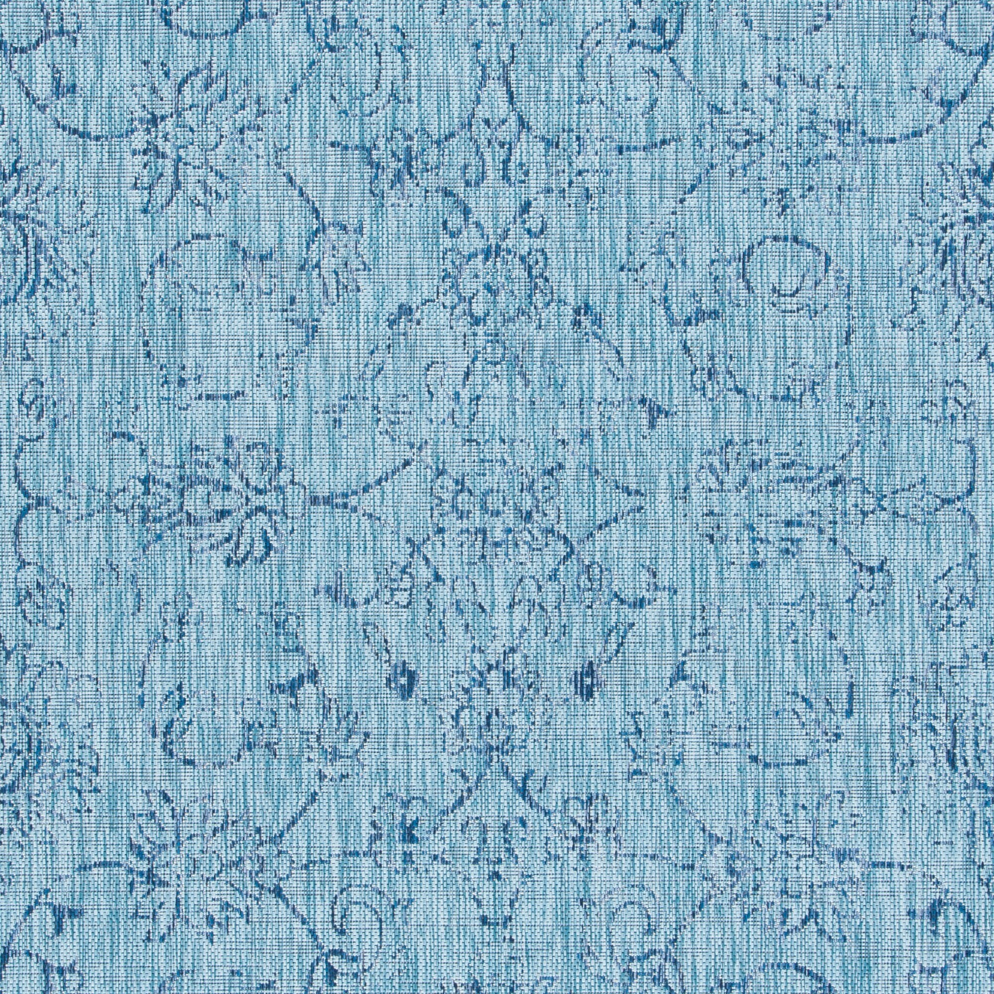 Aqua Navy Enhanced Polypropylene Indoor/Outdoor Runner Rug - 2'3" x 8'