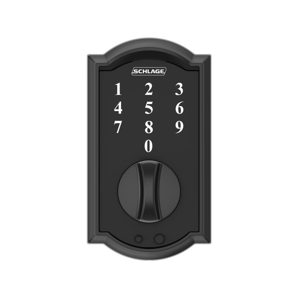 Schlage Touch Camelot Matte Black Electronic Deadbolt Lighted