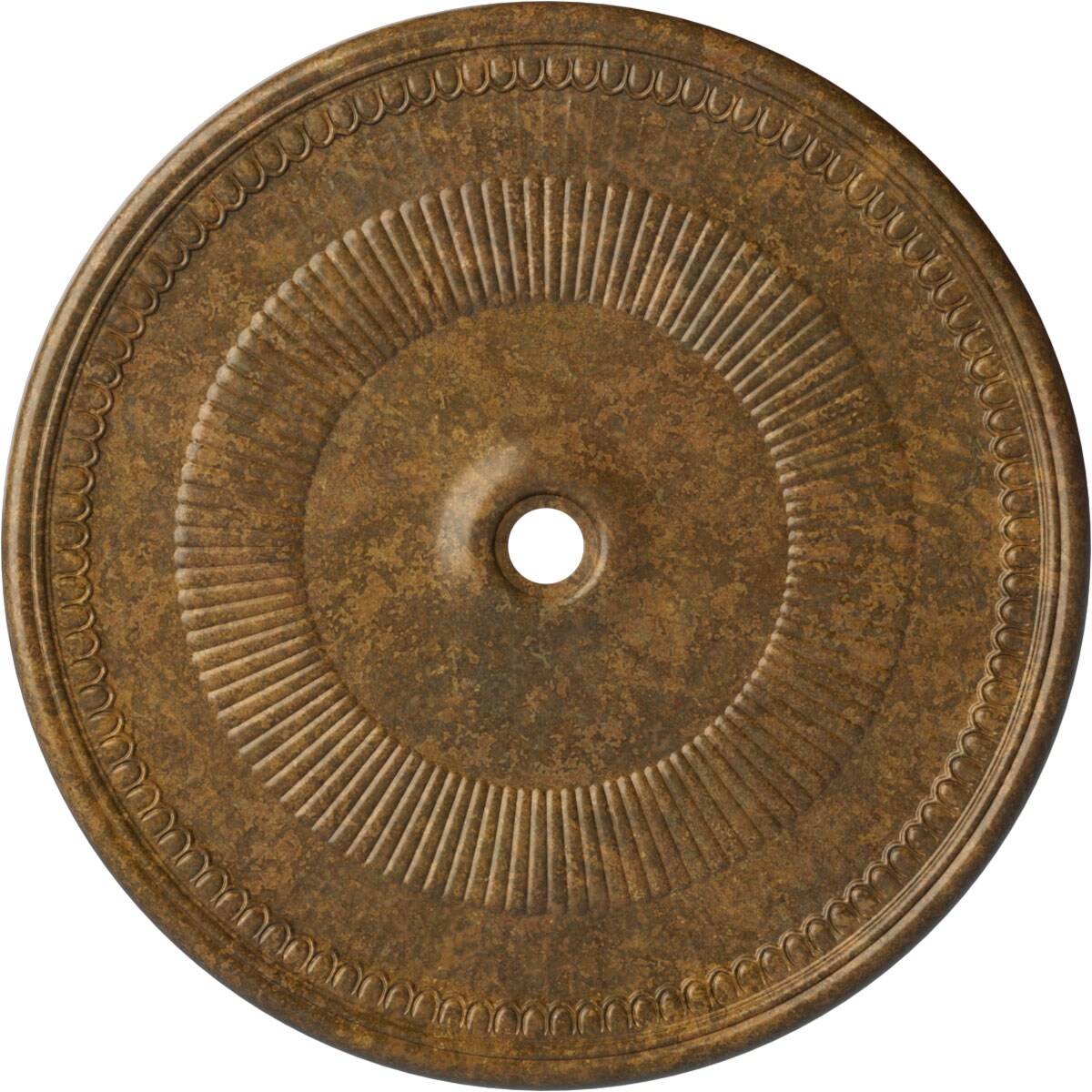 Ekena Millwork CM51NERZS Nevio 51.125-in W x 51.125-in L Painted Rubbed Bronze Polyurethane Whole Ceiling Medallion