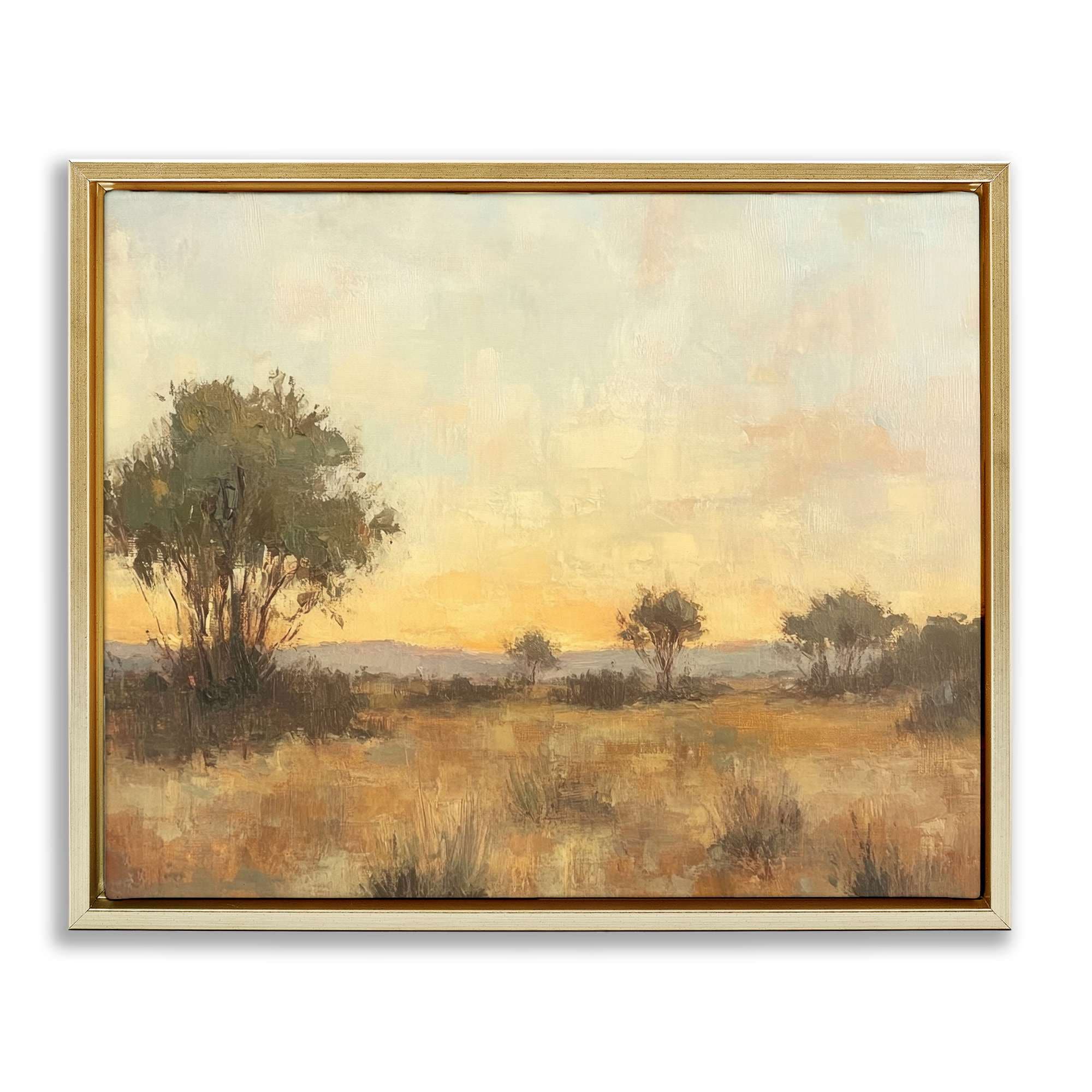 Stupell Industries BT-800-FFG-24X30 Honey Hued Horizon Gold Framed Floater Canvas Wall Art By Petal Prints Design 31 x 25