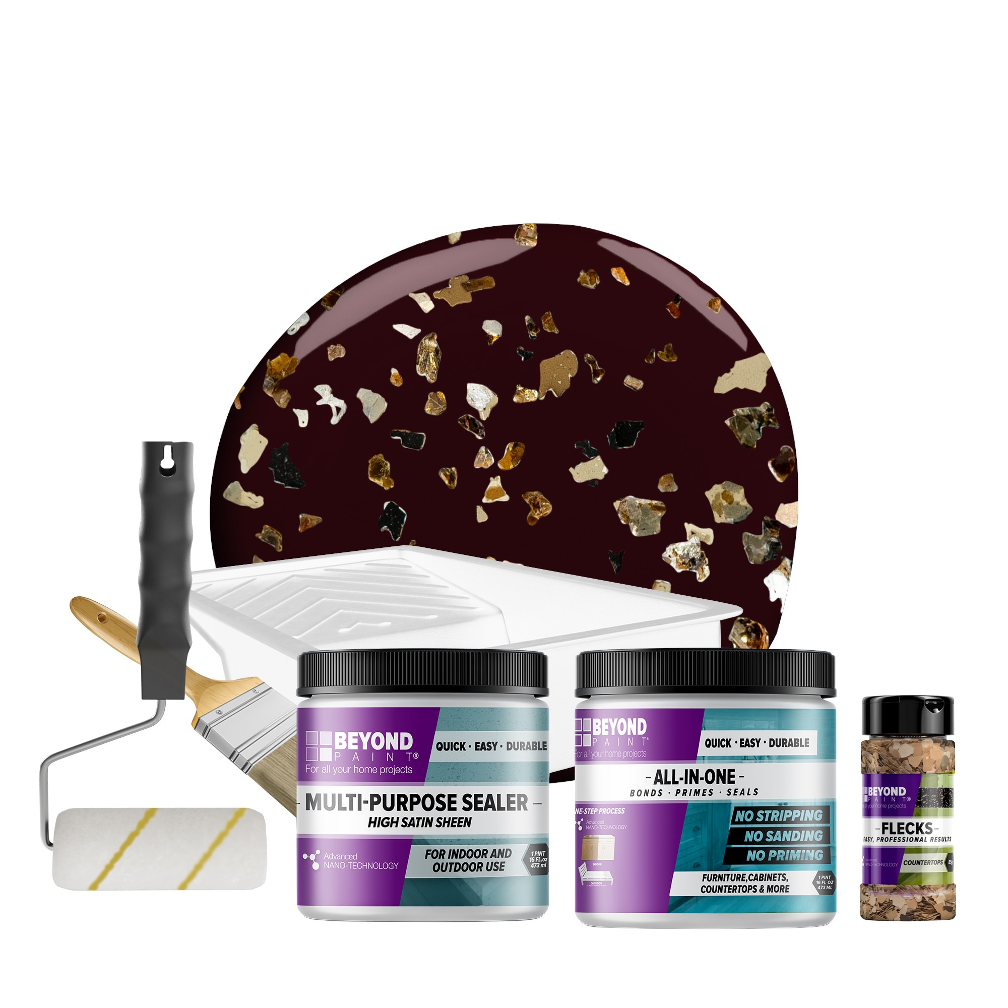Beyond Paint BP53B Oxford Bronze Countertop Fleck Kit in Mocha